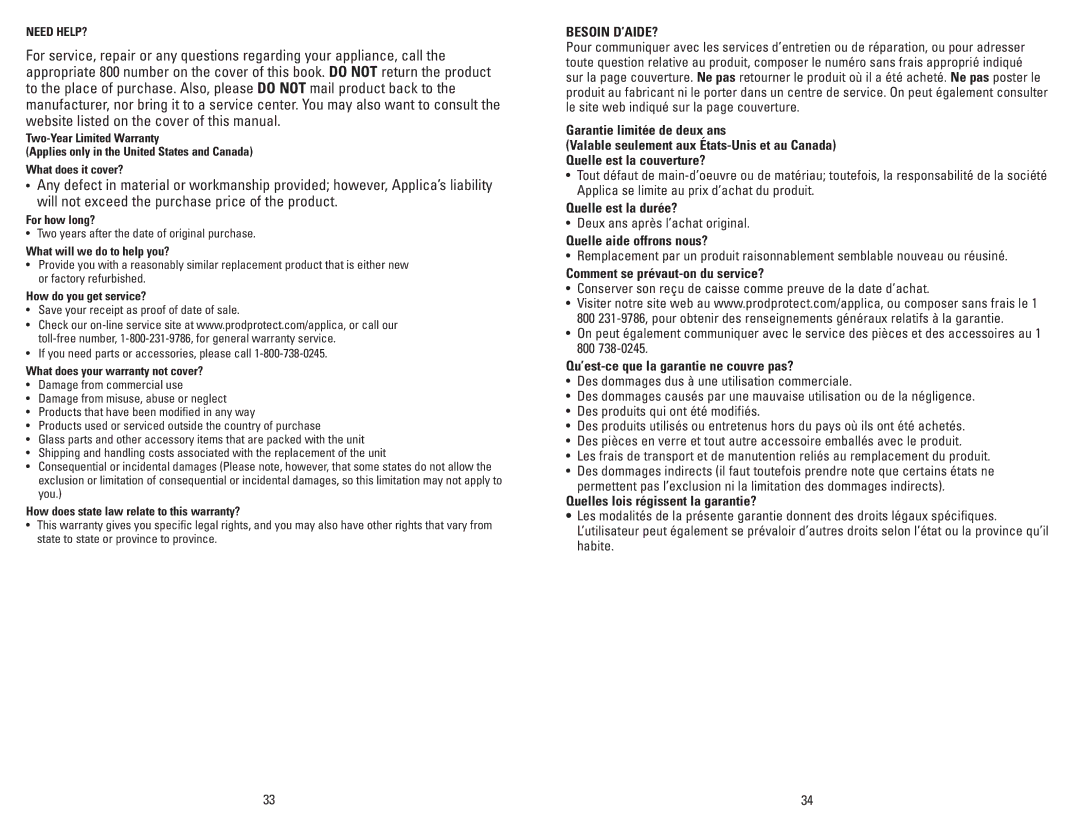 George Foreman GRP3CAN owner manual Quelle est la durée?, Quelle aide offrons nous?, Comment se prévaut-on du service? 