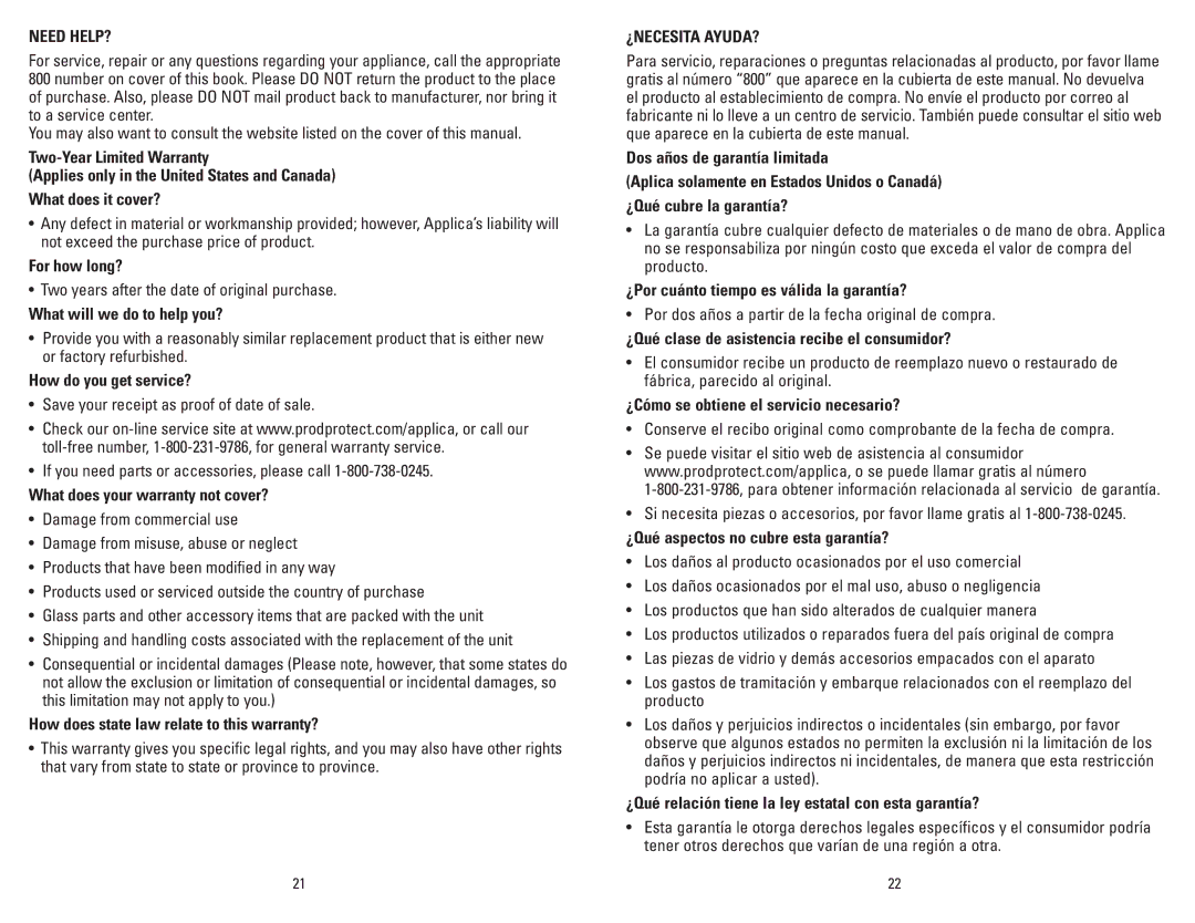 George Foreman GRP46P, GRP46R manual Need HELP?, ¿Necesita Ayuda? 