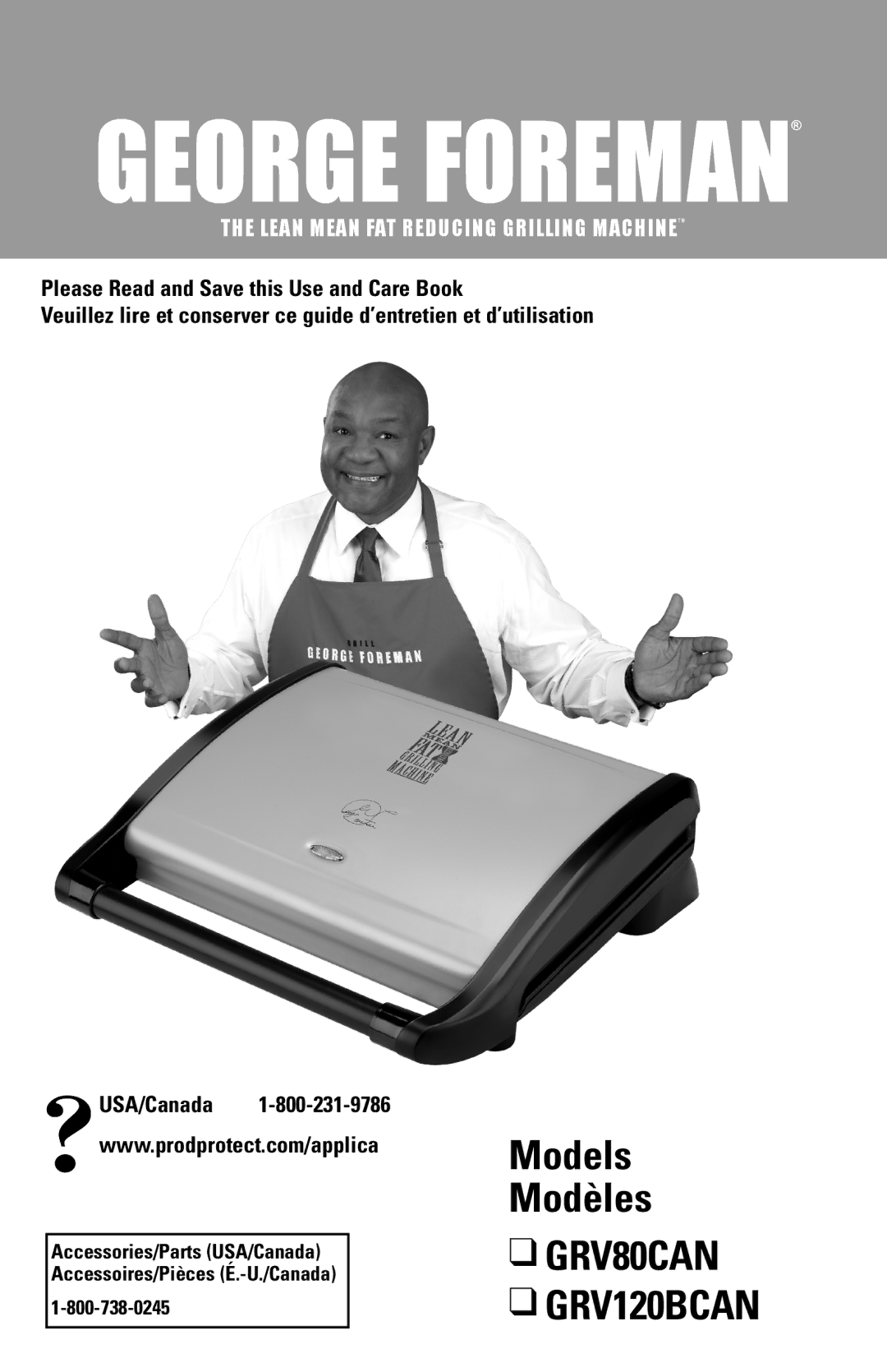 George Foreman manual GRV80CAN GRV120BCAN 