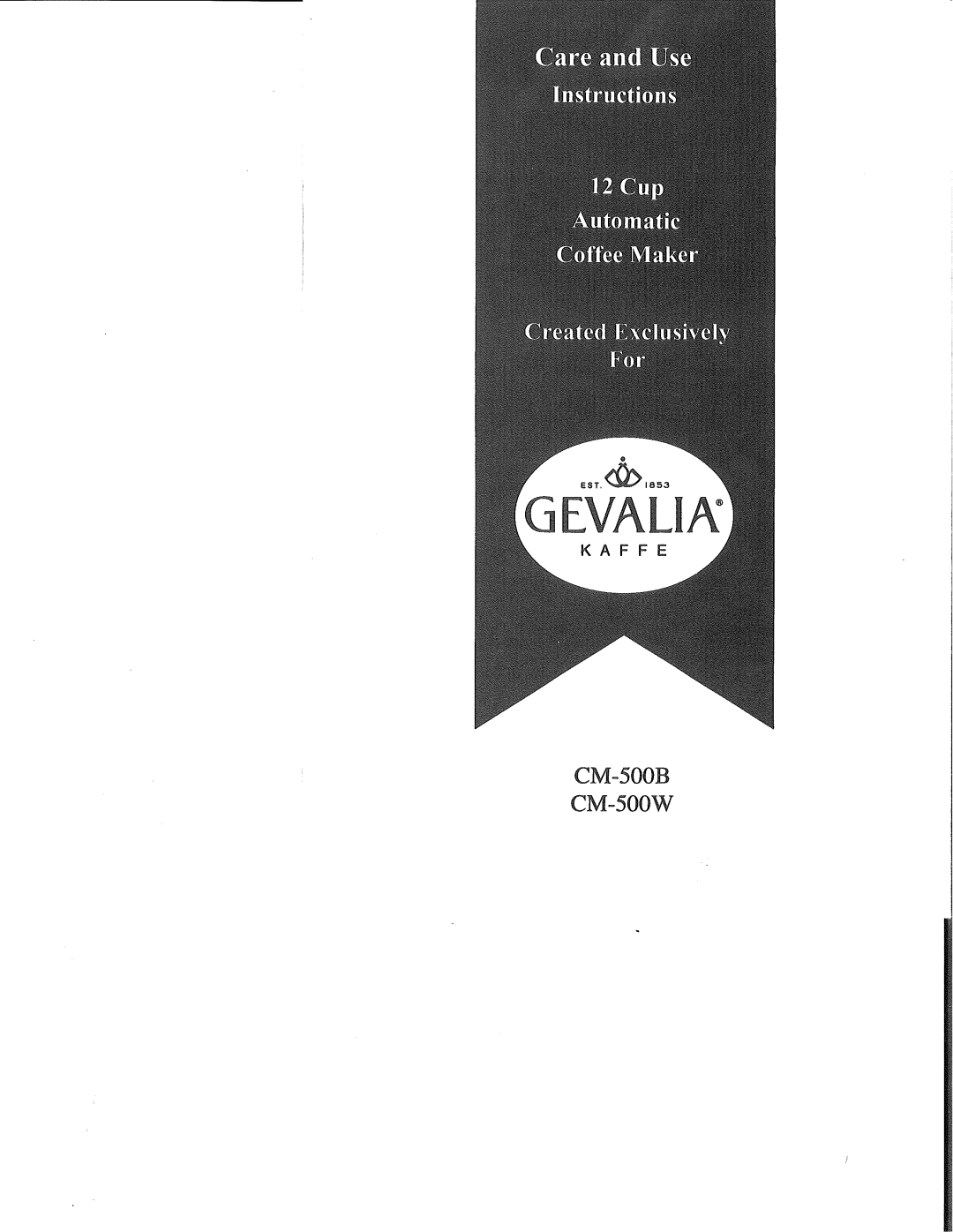 Gevalia CM500 manual 