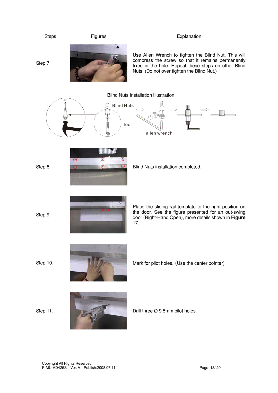 Gianni Industries AD-425S instruction manual Steps 