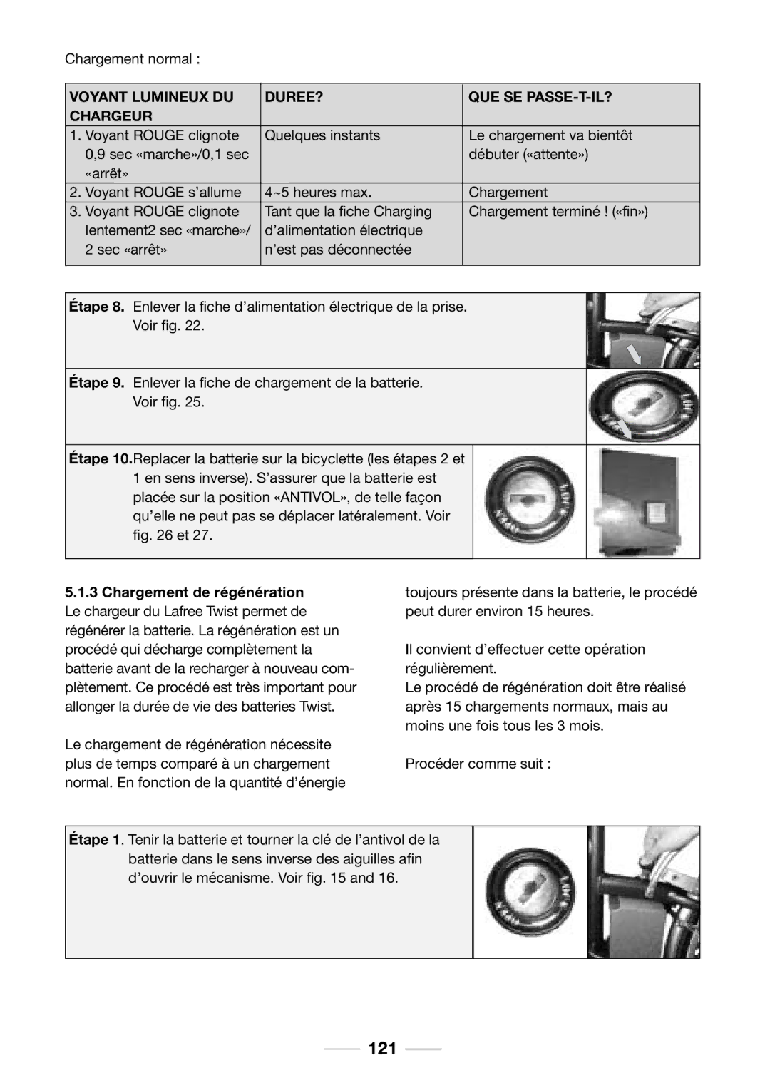 Giant 2002 Motorized Bicycle owner manual 121, Voyant Lumineux DU DUREE? QUE SE PASSE-T-IL? Chargeur 