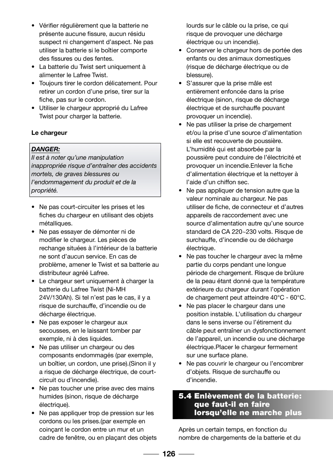 Giant 2002 Motorized Bicycle owner manual 126, Le chargeur 