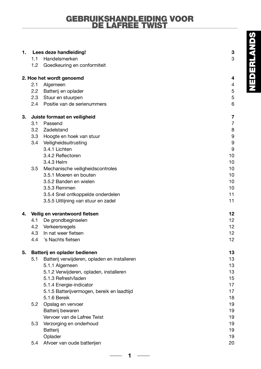 Giant 2002 Motorized Bicycle owner manual Gebruikshandleiding Voor DE Lafree Twist 