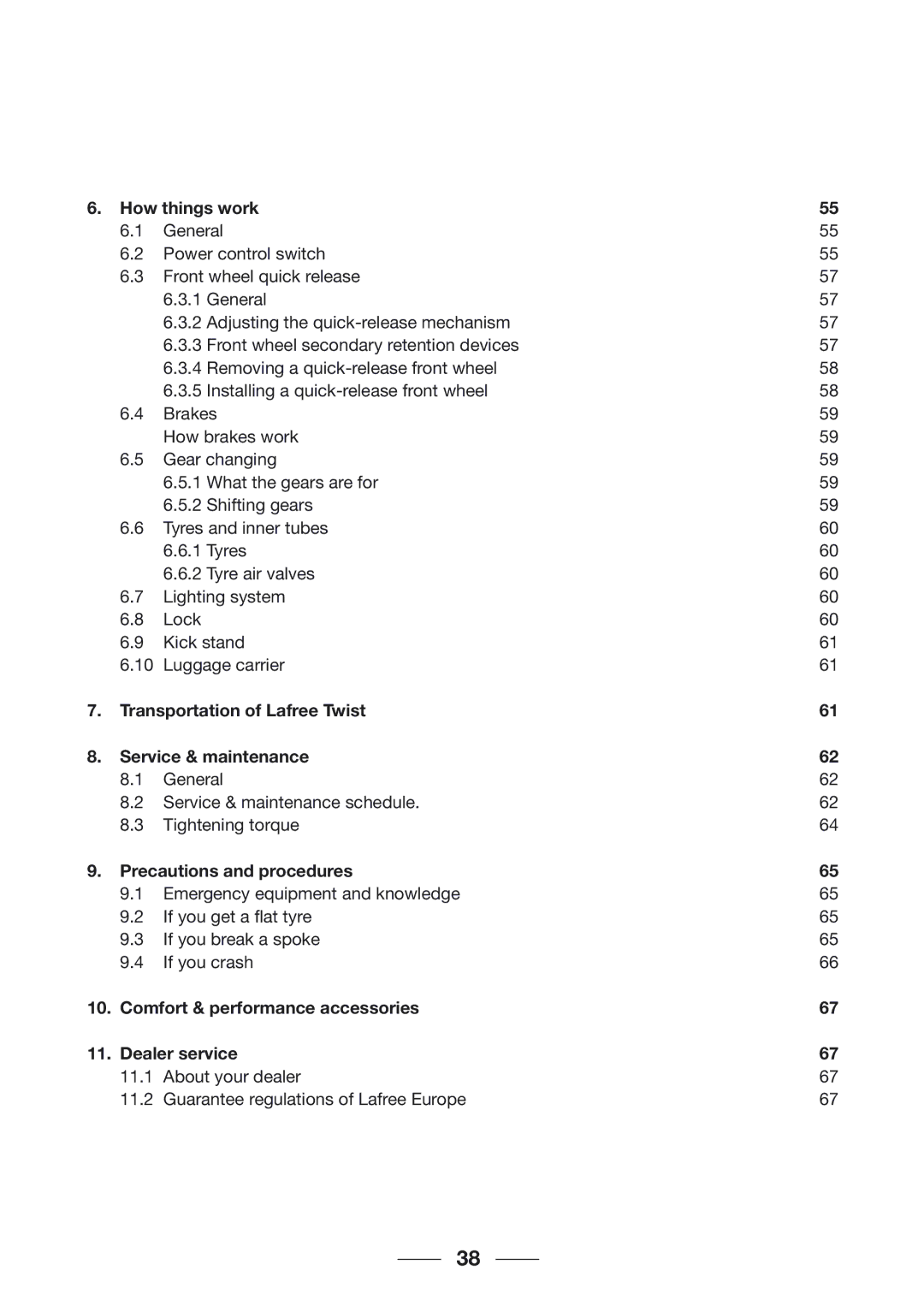 Giant 2002 Motorized Bicycle owner manual Transportation of Lafree Twist Service & maintenance 