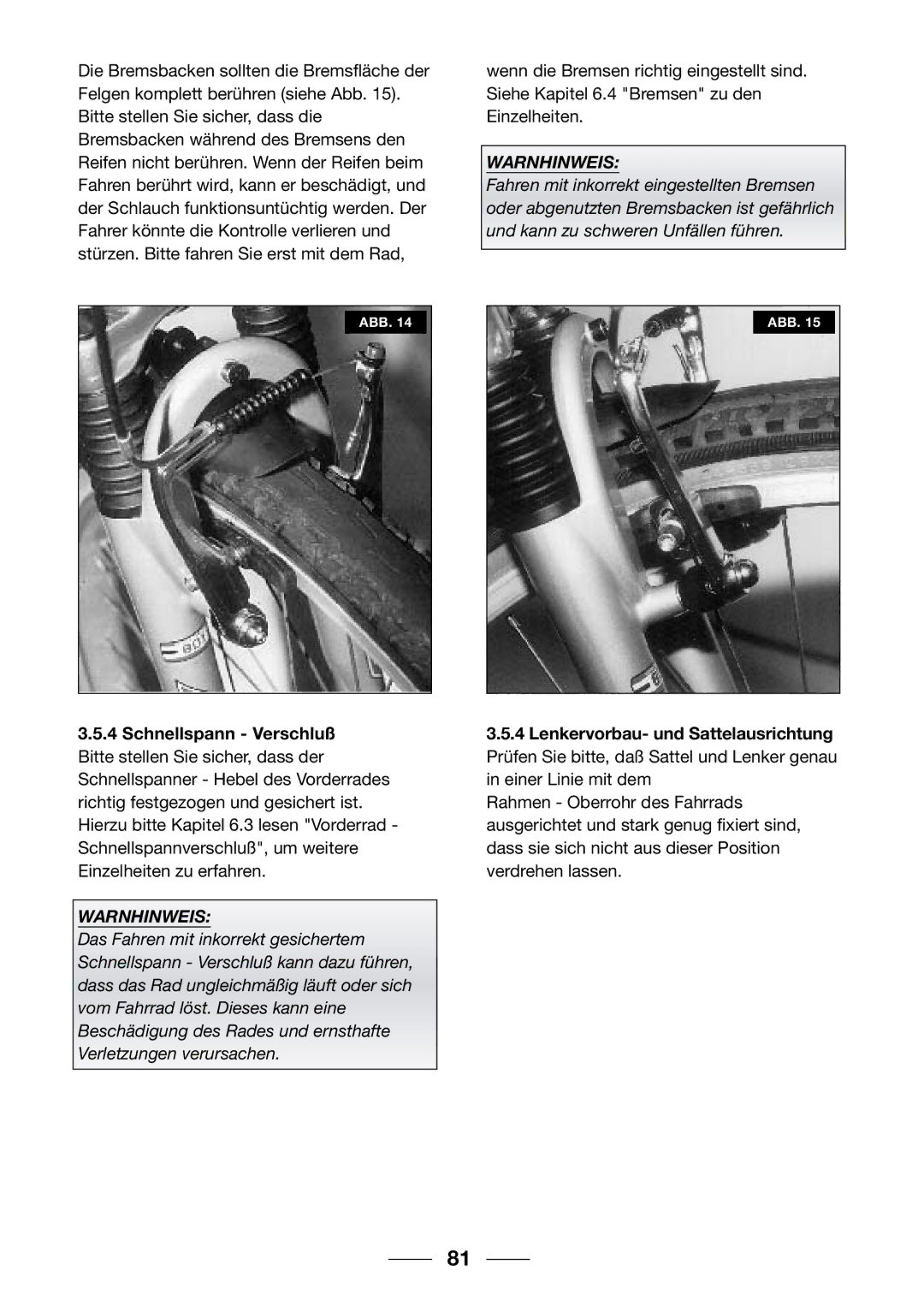 Giant 2002 Motorized Bicycle owner manual Warnhinweis 