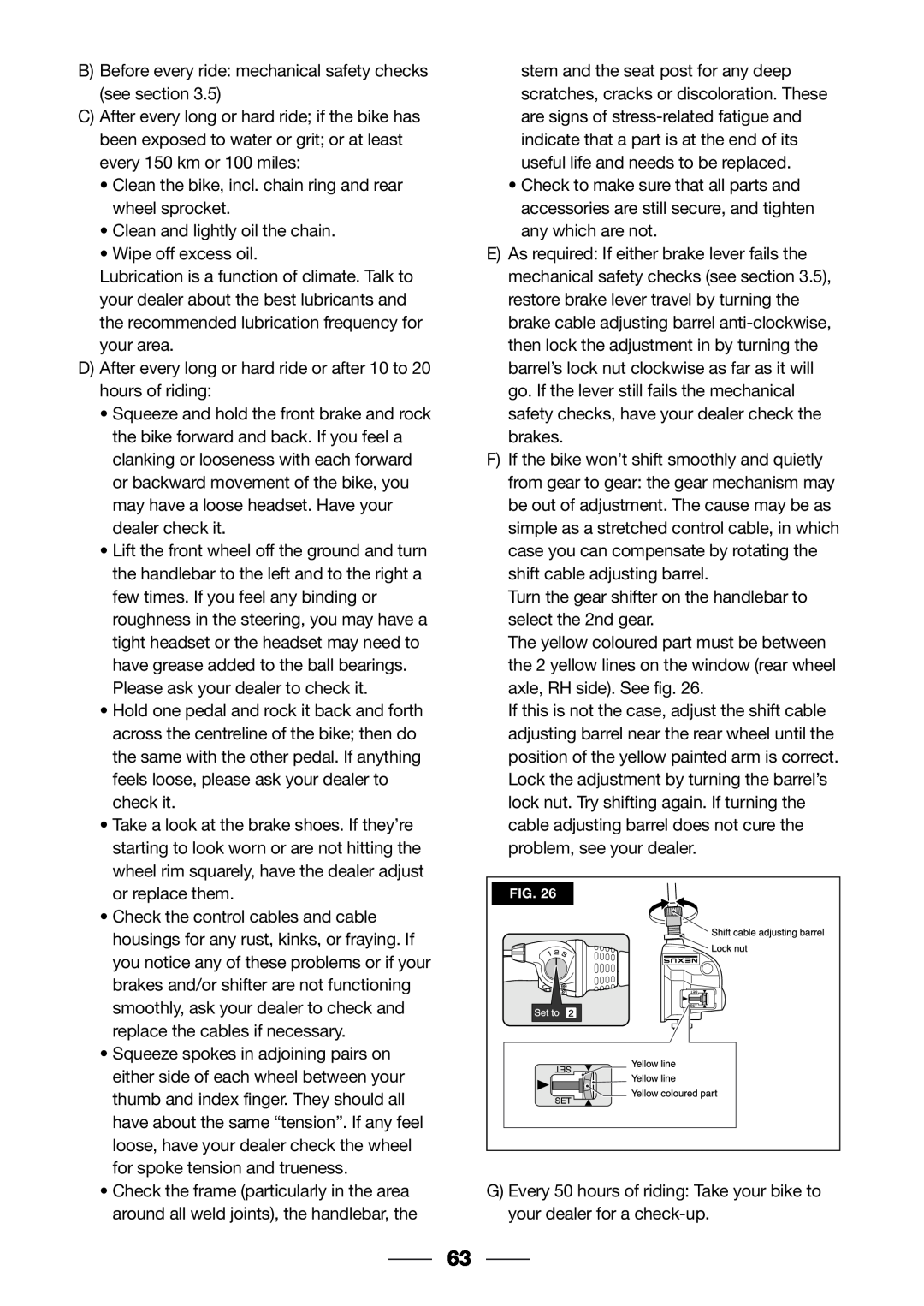 Giant 2002 Motorized Bicycle owner manual B Before every ride mechanical safety checks see section 