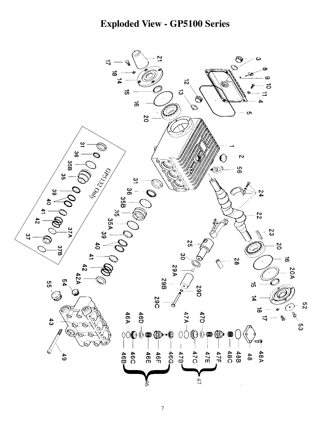 Giant GP5132 installation instructions Exploded View GP5100 Series 