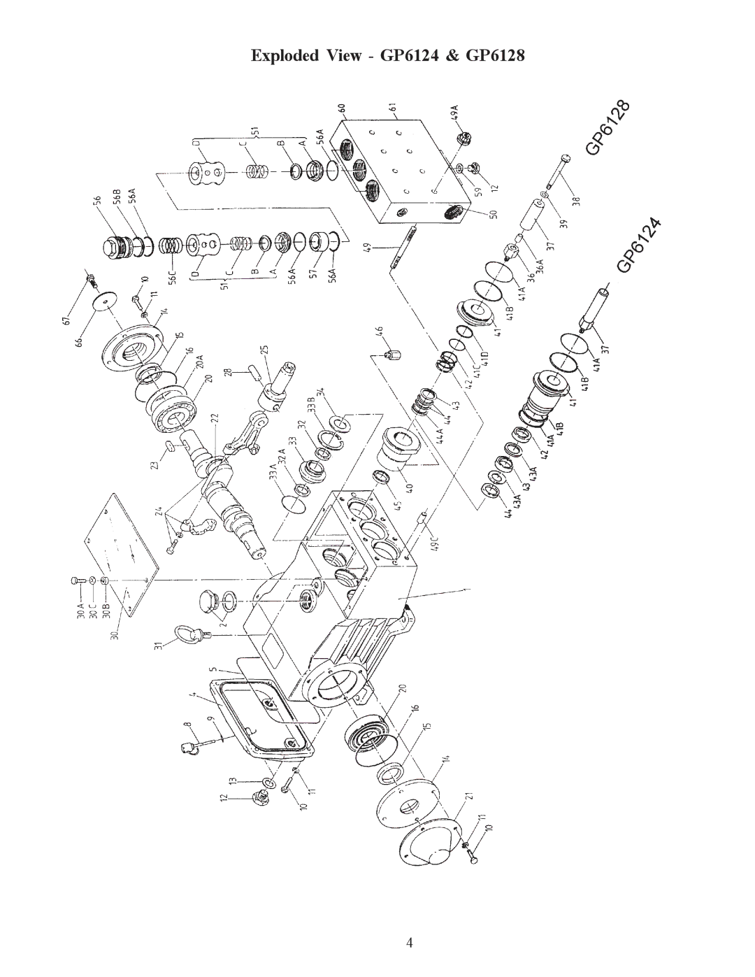 Giant operating instructions Exploded View GP6124 & GP6128 