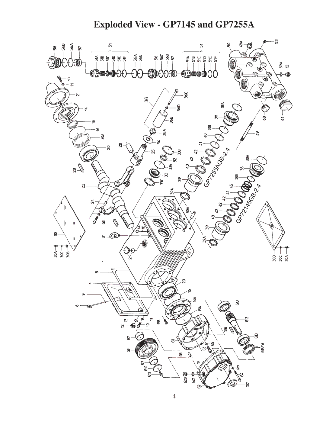 Giant installation instructions Exploded View GP7145 and GP7255A 