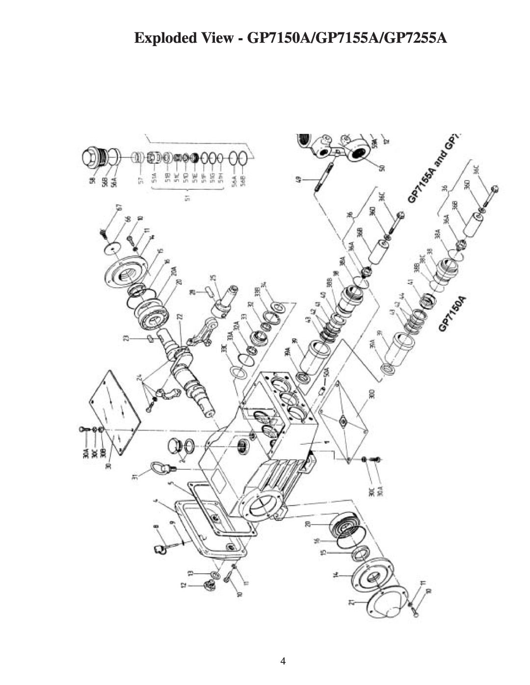 Giant installation instructions Exploded View - GP7150A/GP7155A/GP7255A 