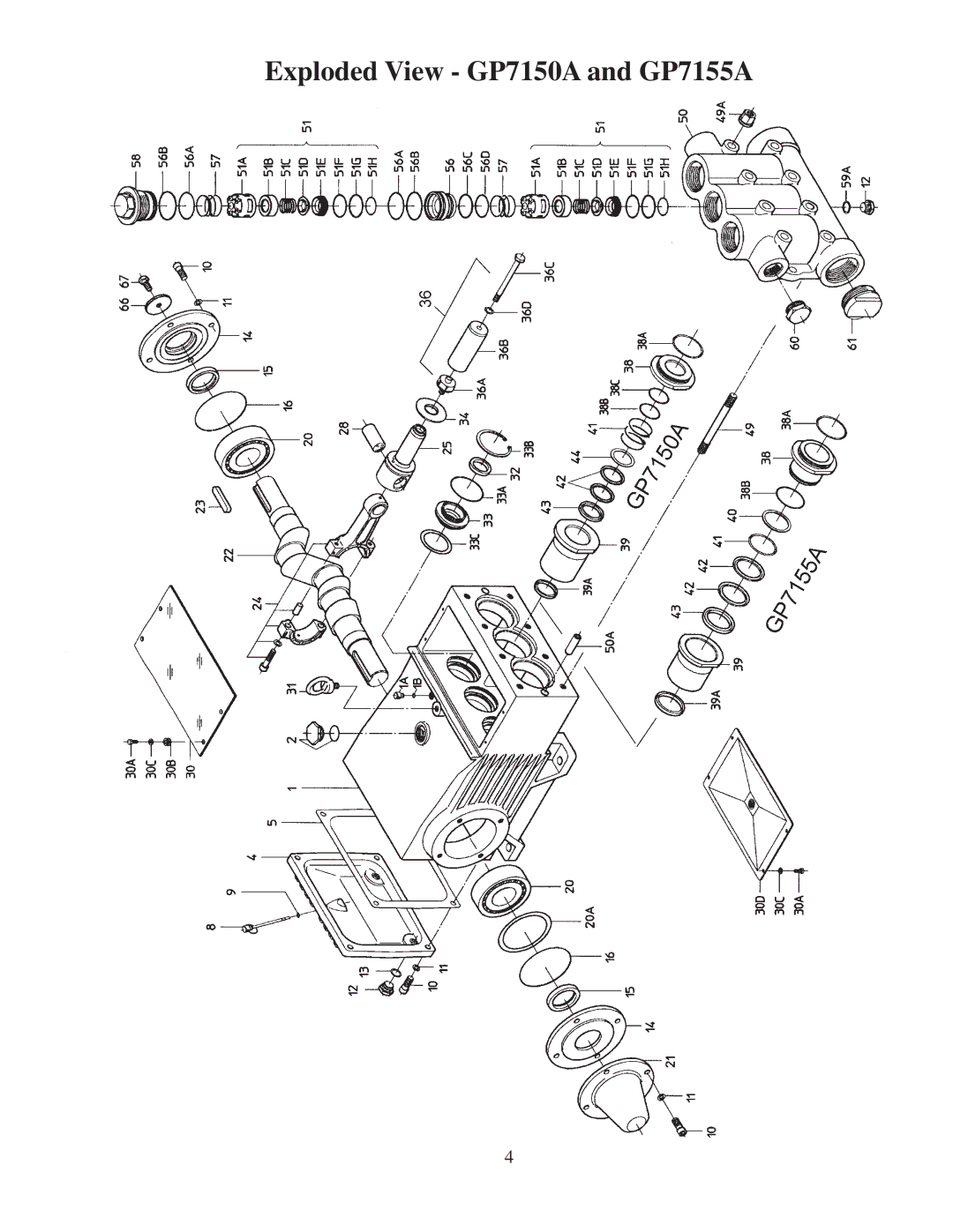 Giant installation instructions Exploded View GP7150A and GP7155A 