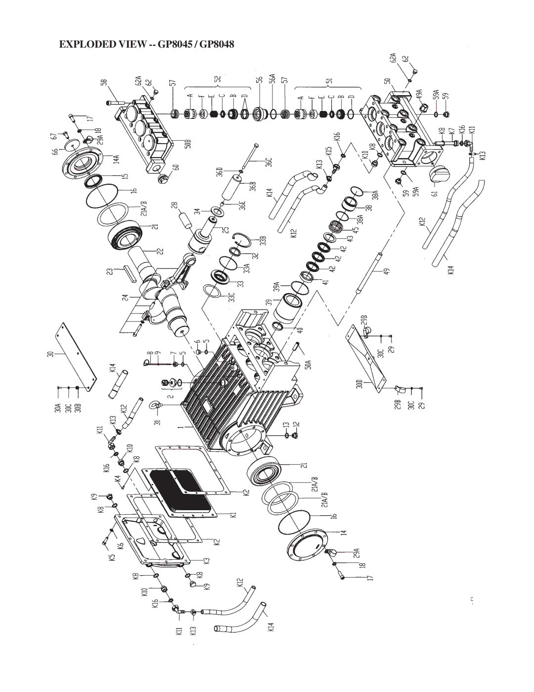 Giant installation instructions Exploded View -- GP8045 / GP8048 