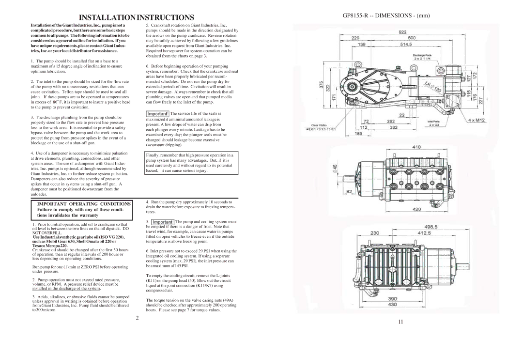 Giant GP8155-R installation instructions Installationinstructions 