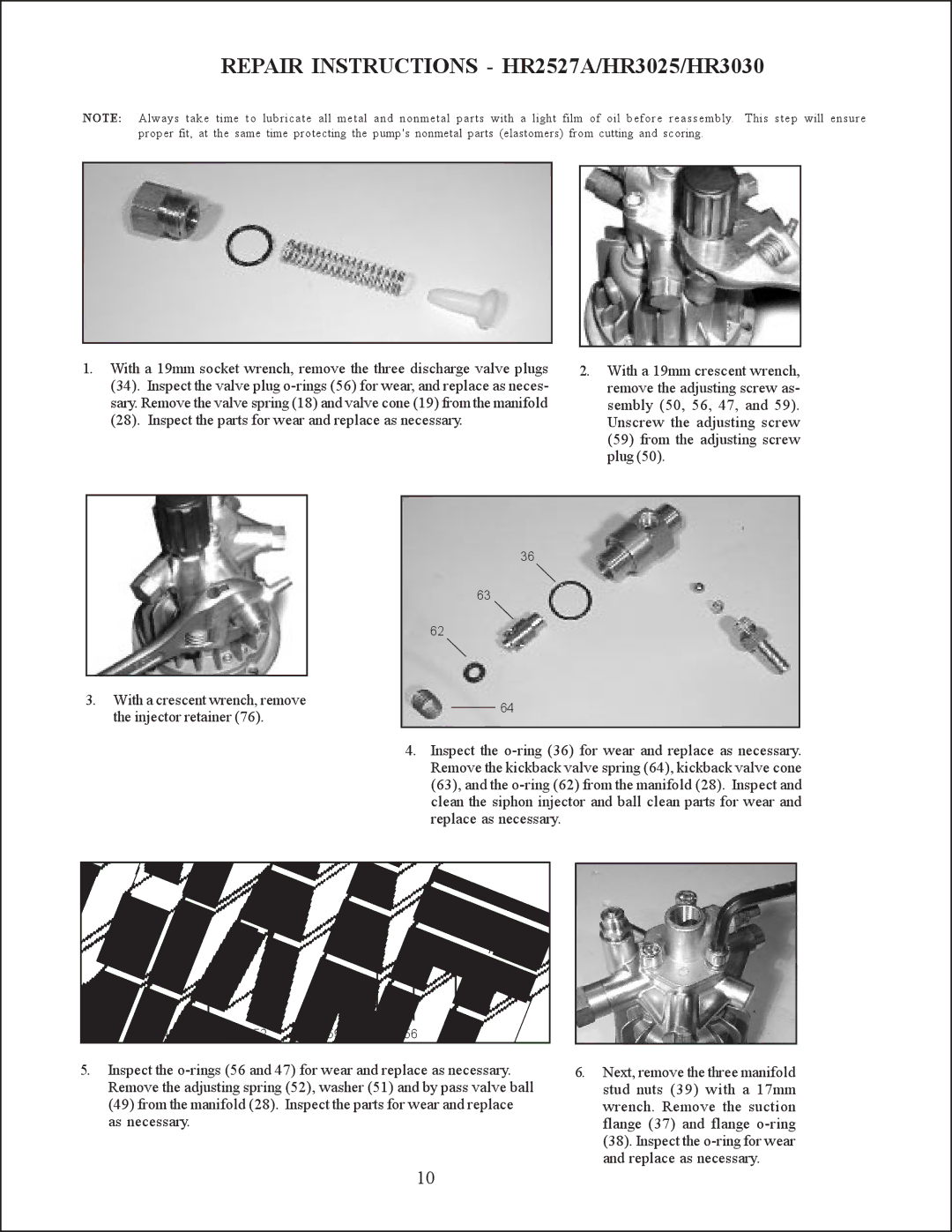 Giant operating instructions Repair Instructions HR2527A/HR3025/HR3030, As necessary 