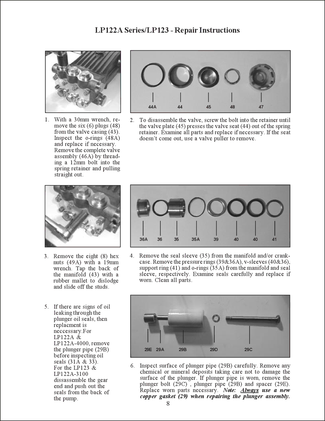 Giant LP 122A service manual LP122A Series/LP123 Repair Instructions 