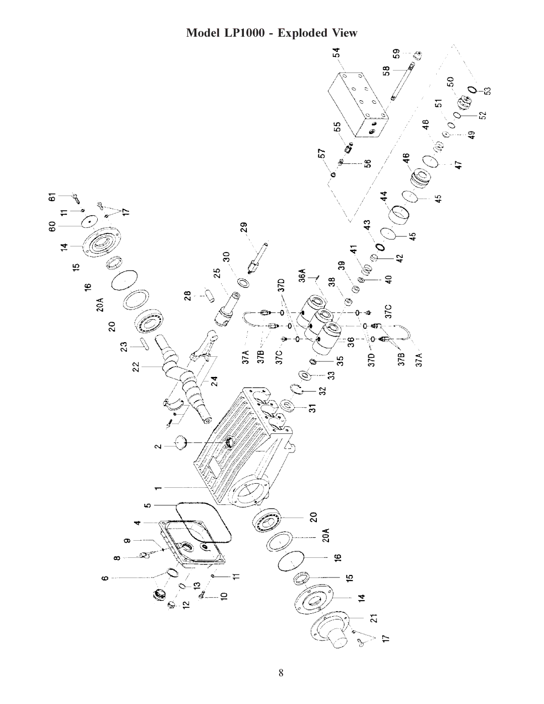 Giant operating instructions Model LP1000 Exploded View 