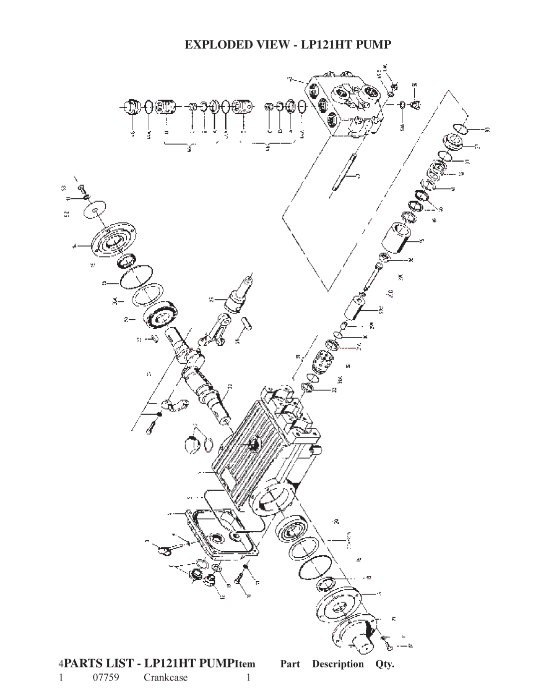 Giant installation instructions Exploded View LP121HT Pump 