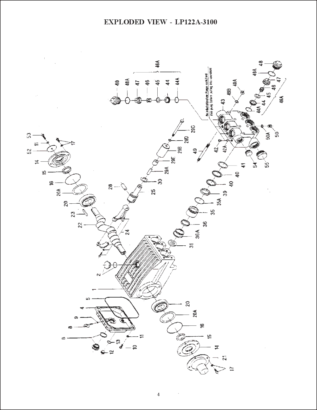 Giant LP121HT installation instructions Exploded View LP122A-3100 