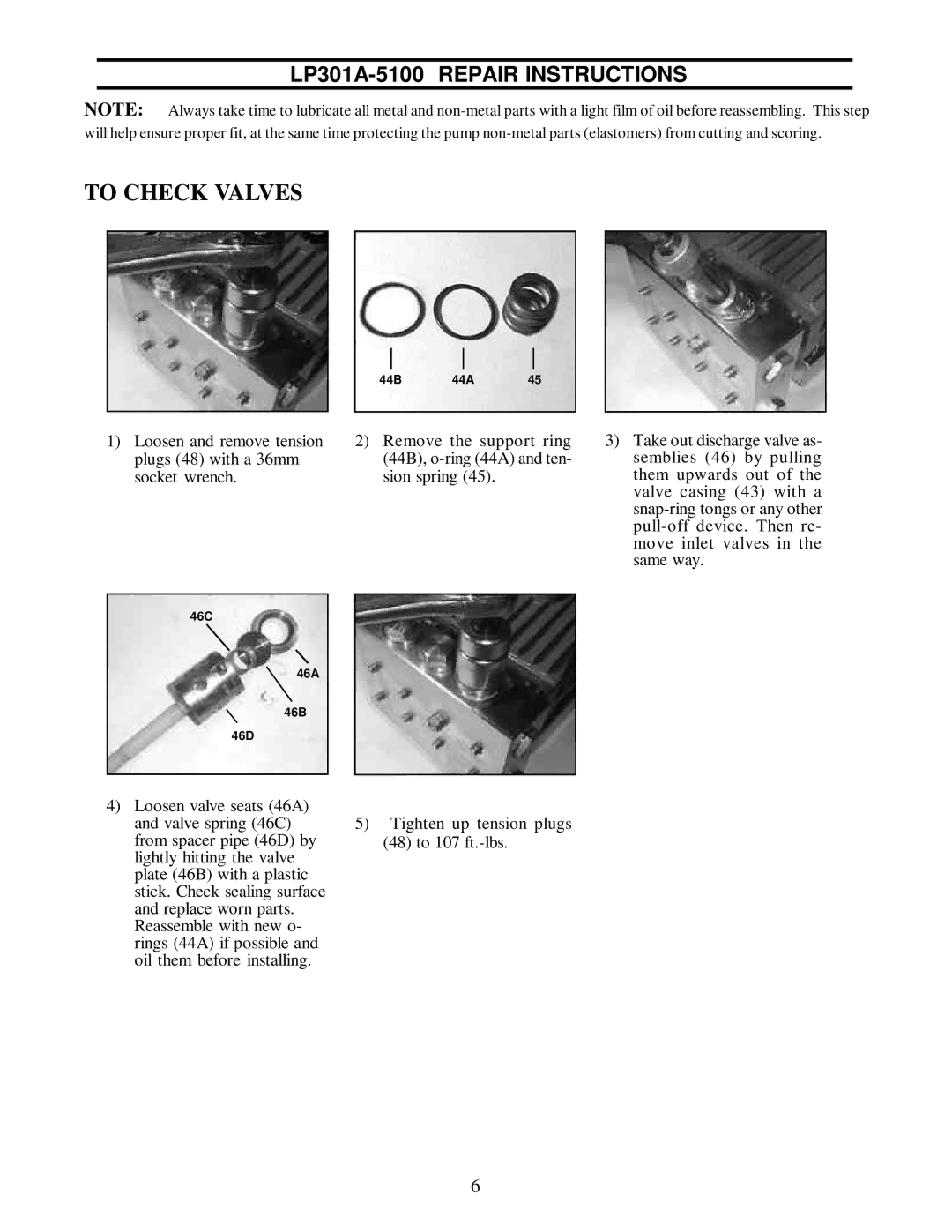 Giant LP301A-5100 installation instructions To Check Valves 