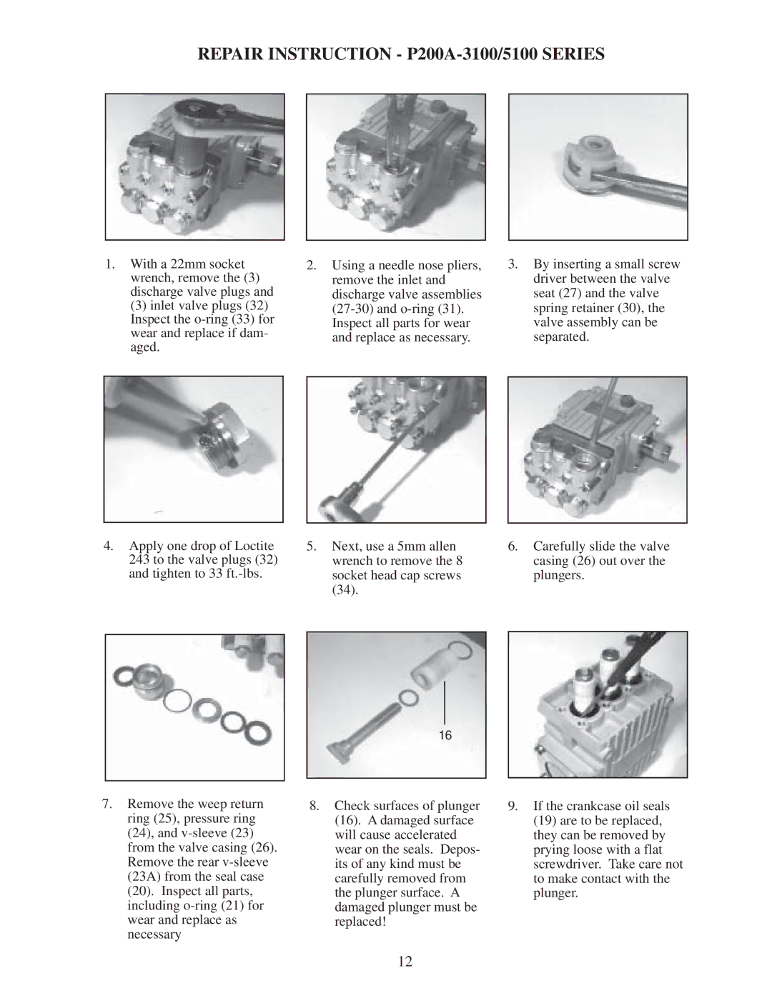 Giant P200A-5100 installation instructions Repair Instruction P200A-3100/5100 Series 