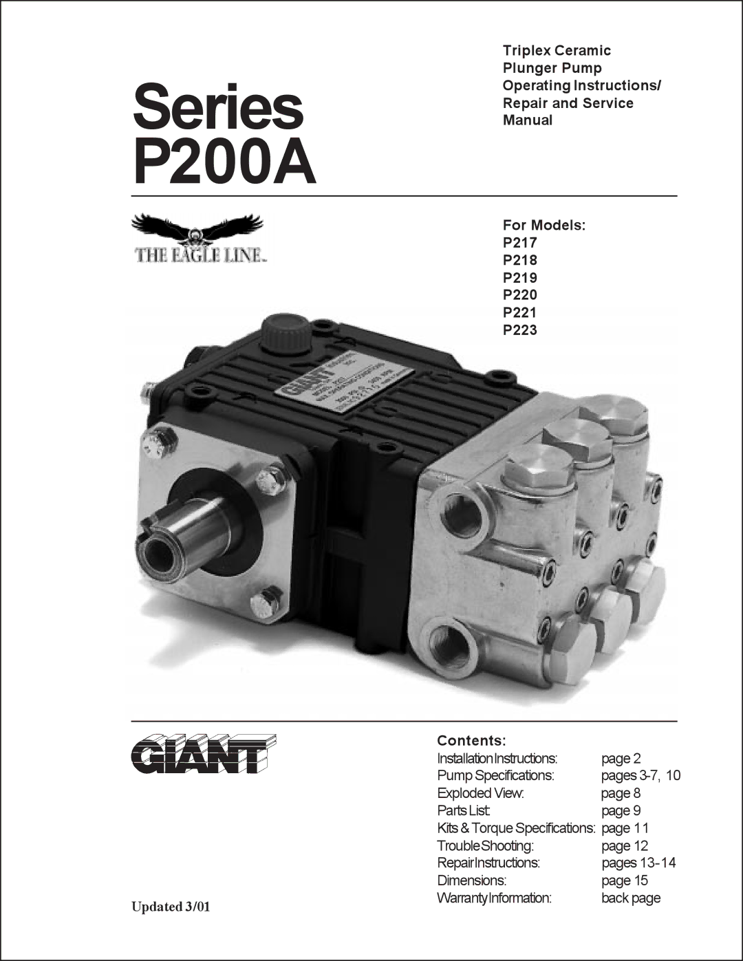 Giant operating instructions Series P200A 