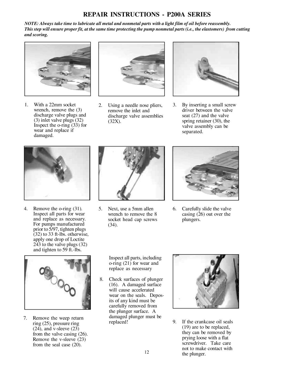 Giant P219, P220, P218, P223, P217, P221 service manual Repair Instructions P200A Series 