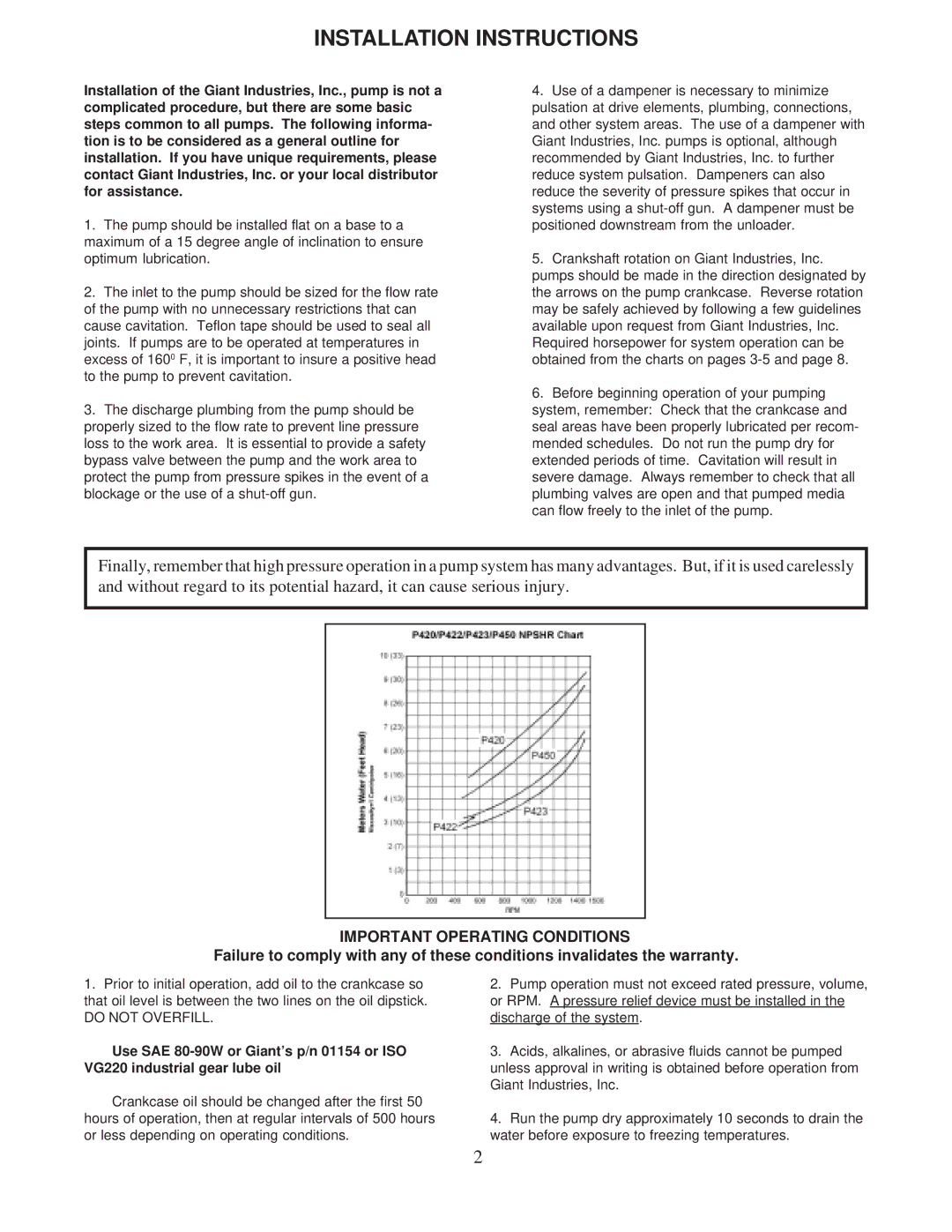 Giant P422, P425, P420-0011, P423, P420-0021 installation instructions Installation Instructions 