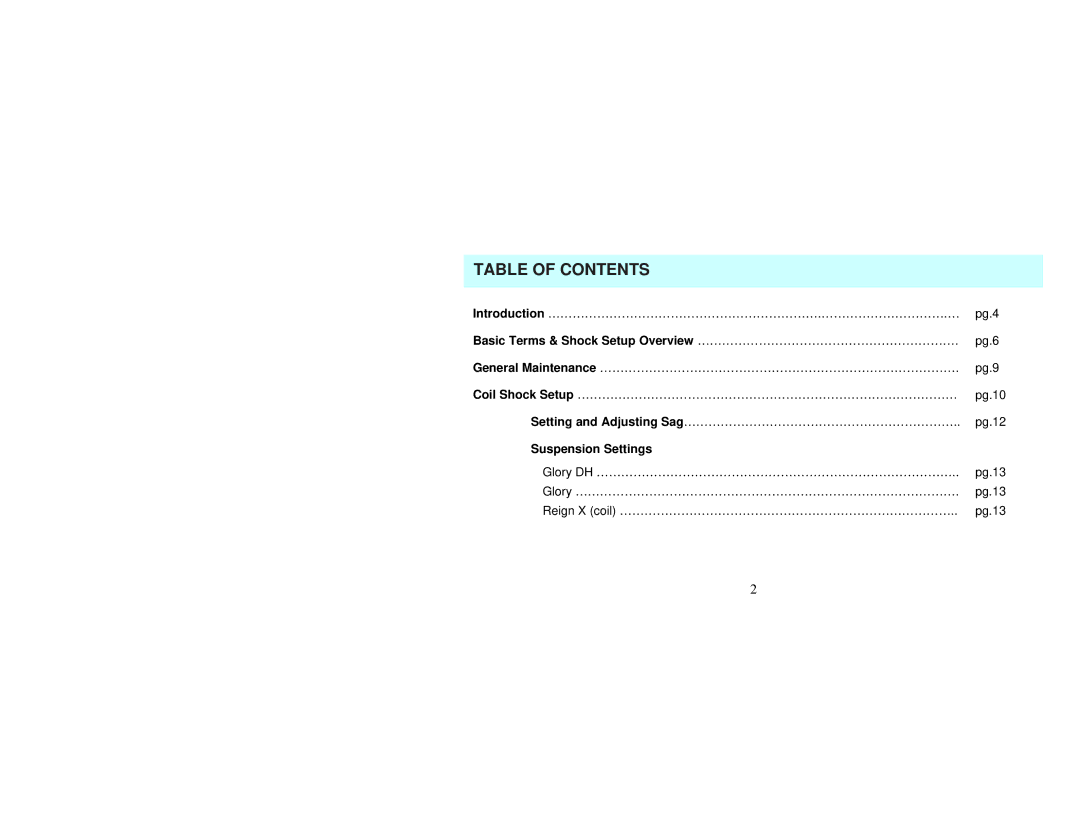 Giant VERSION 3.0 quick start Table of Contents 