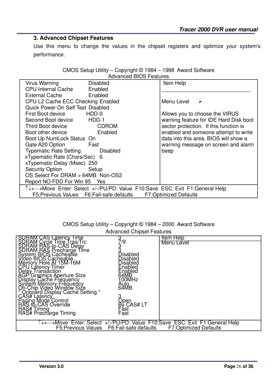 Giantec 2000 manual Advanced Chipset Features 