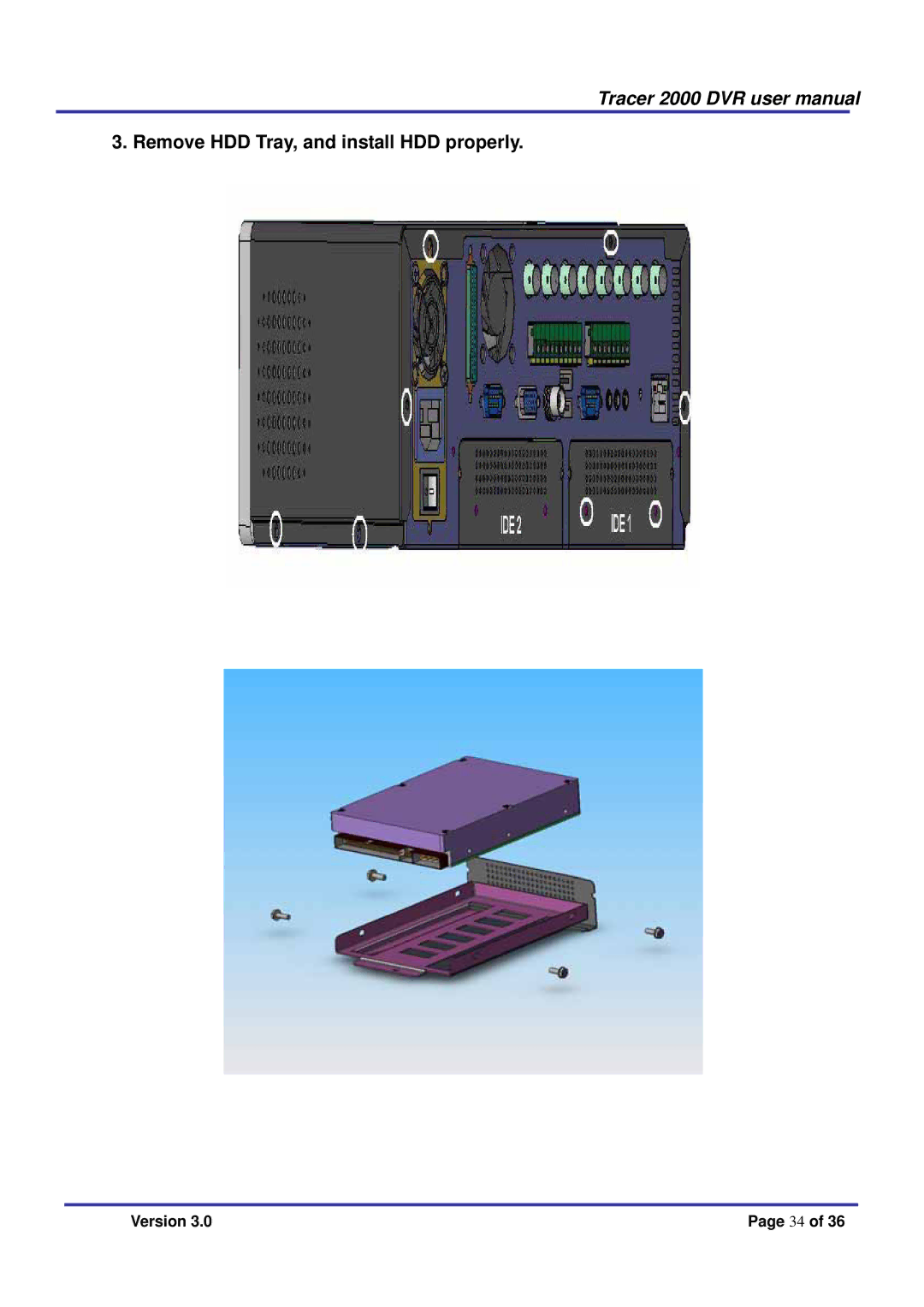 Giantec 2000 manual Remove HDD Tray, and install HDD properly 