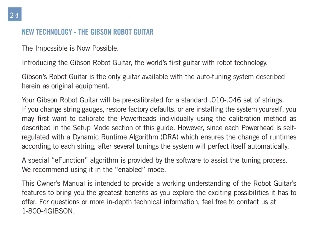 Gibson Guitars 1550-07 GUS manual NEW Technology the Gibson Robot Guitar 