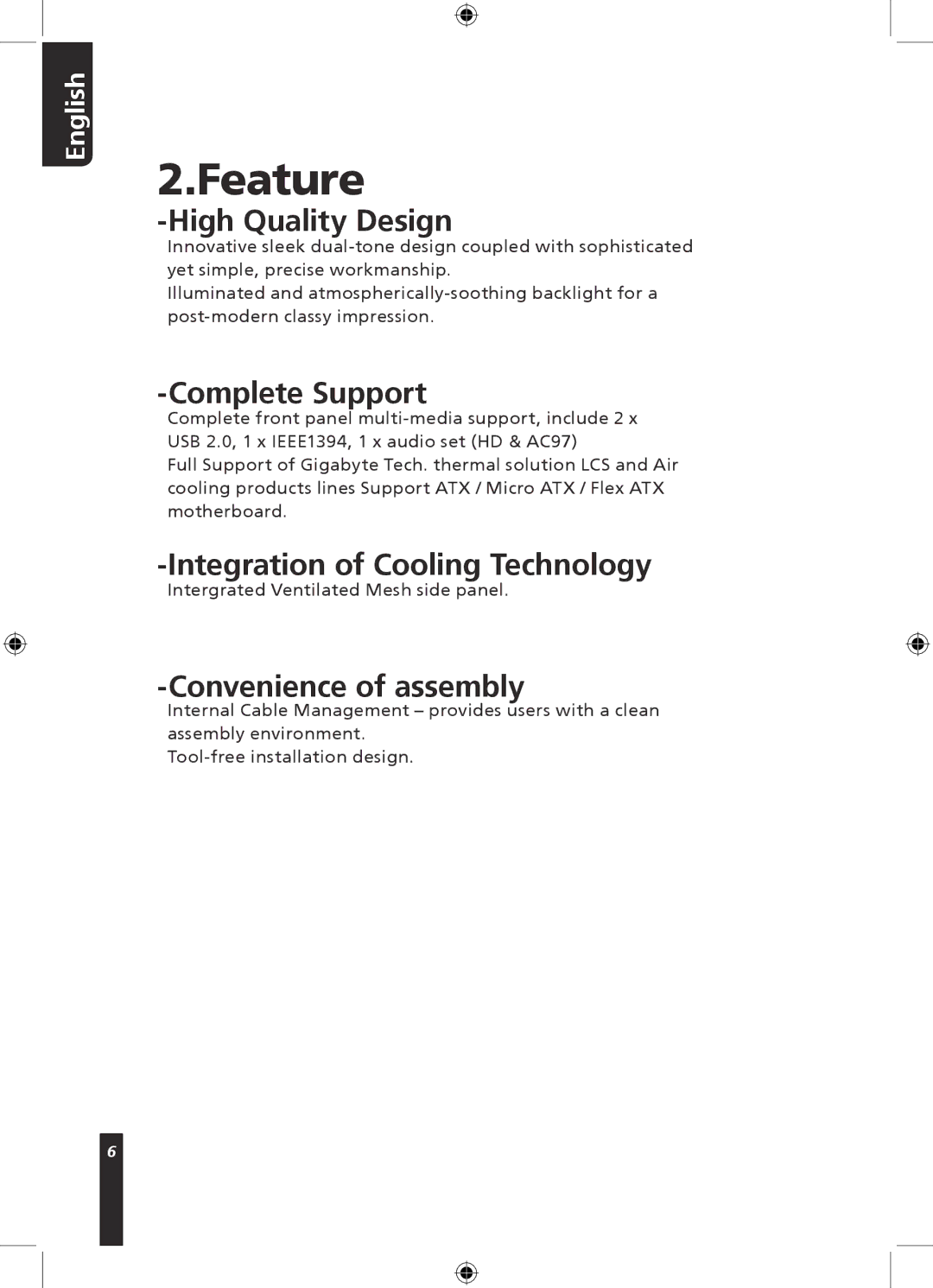 Gigabyte 230 user manual Feature, High Quality Design 