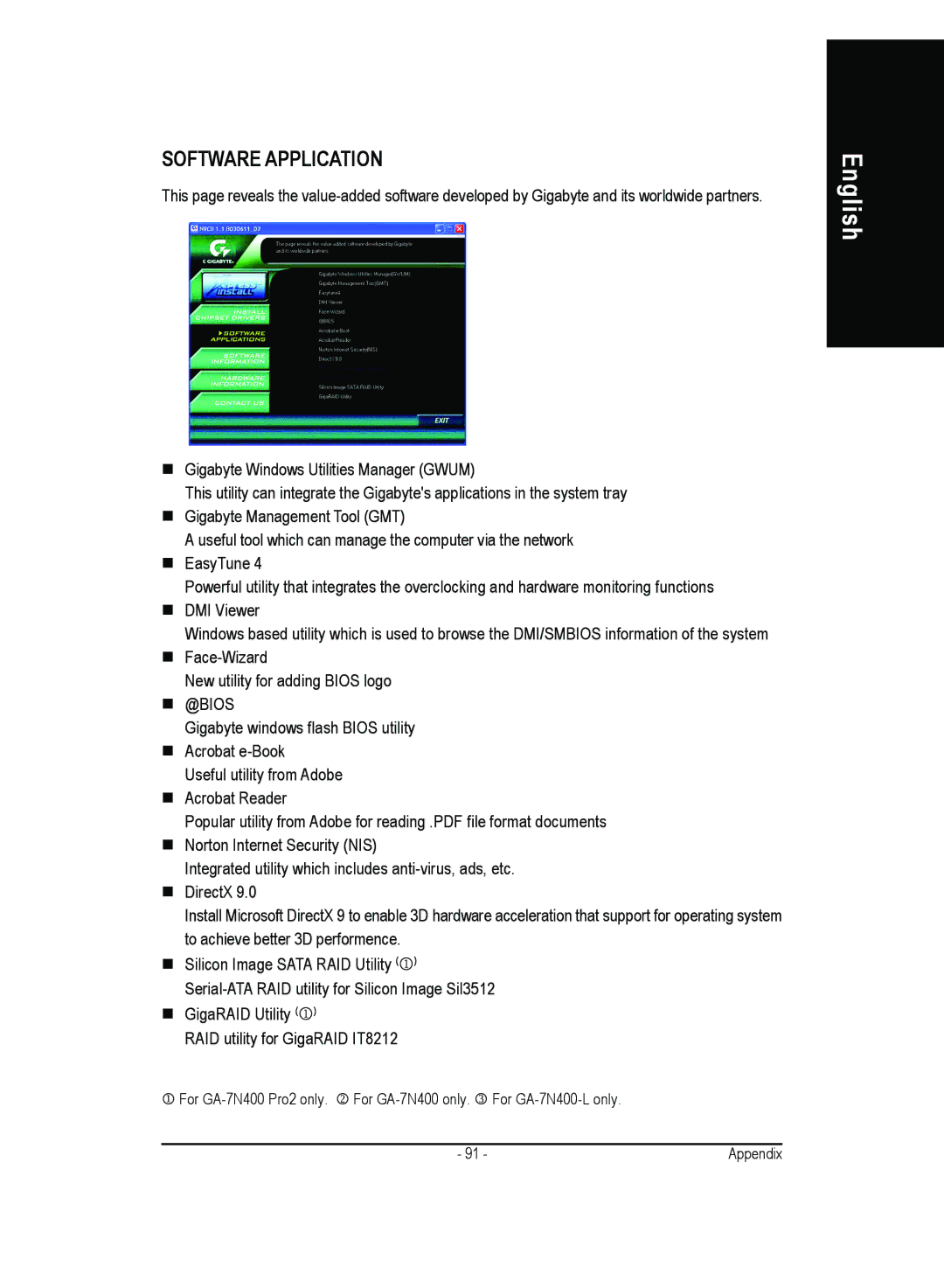 Gigabyte 4500 manual Software Application, „ @Bios 