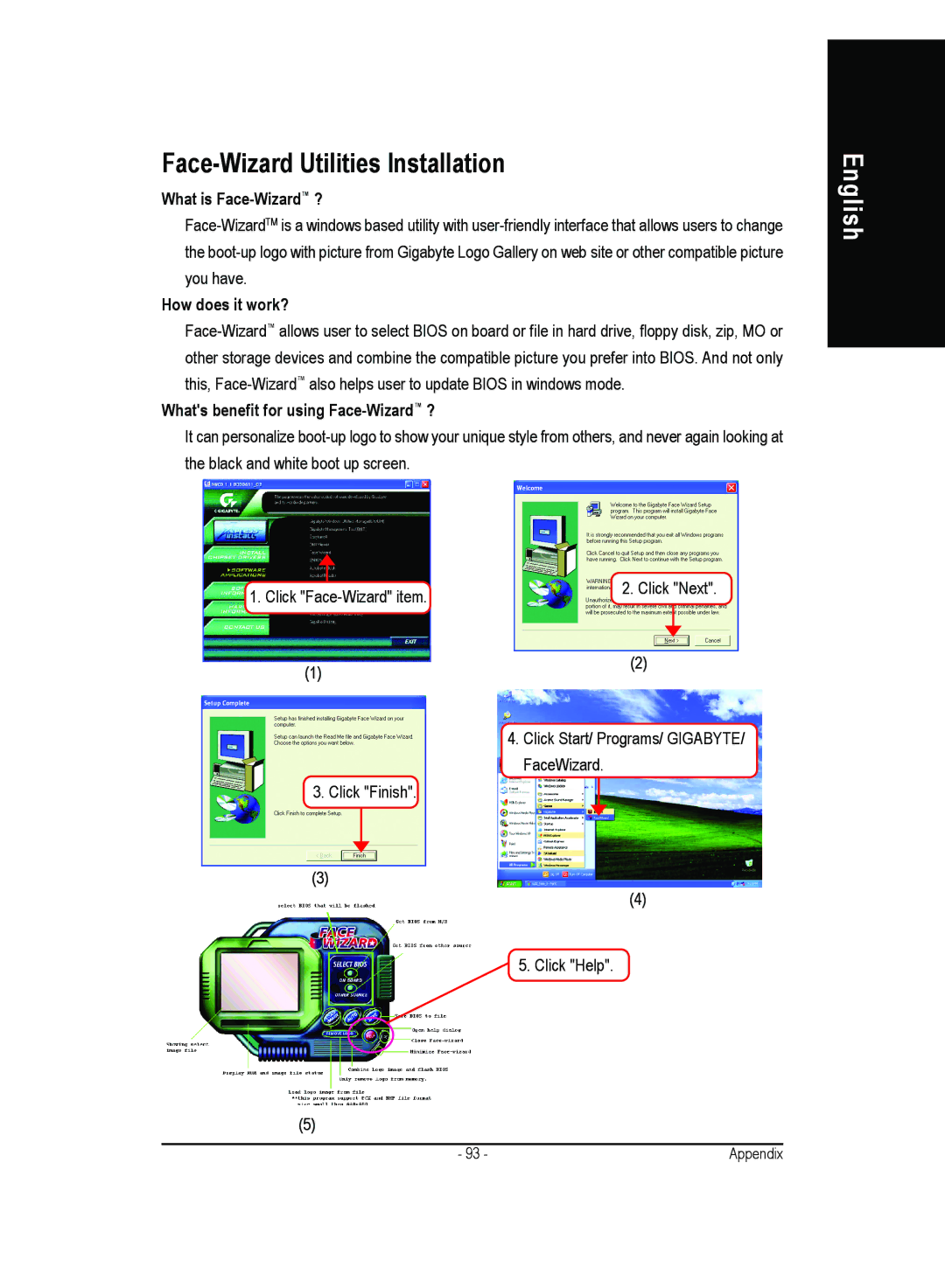 Gigabyte 4500 manual Face-Wizard Utilities Installation, What is Face-Wizard? 