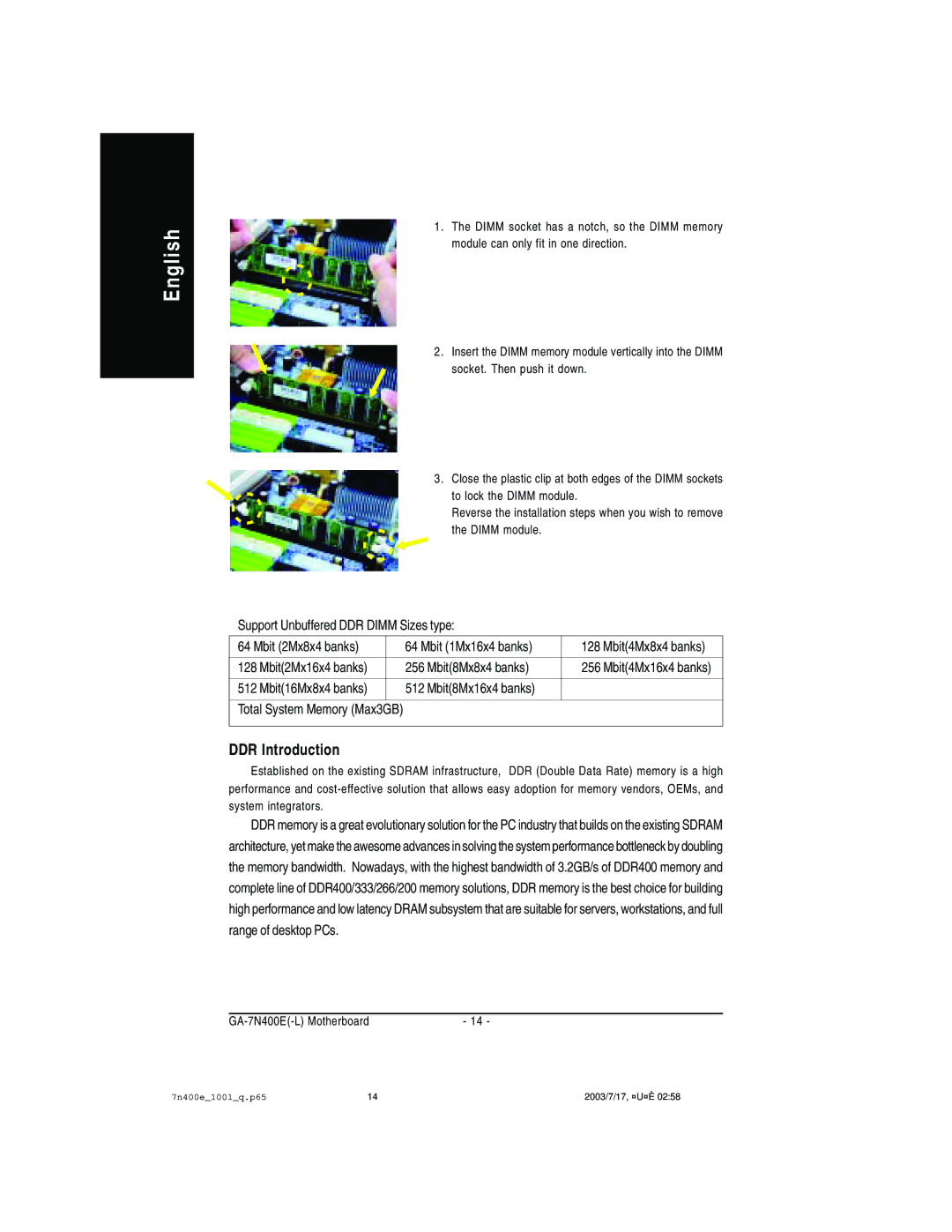 Gigabyte 5230, 5225, 5222 manual DDR Introduction 