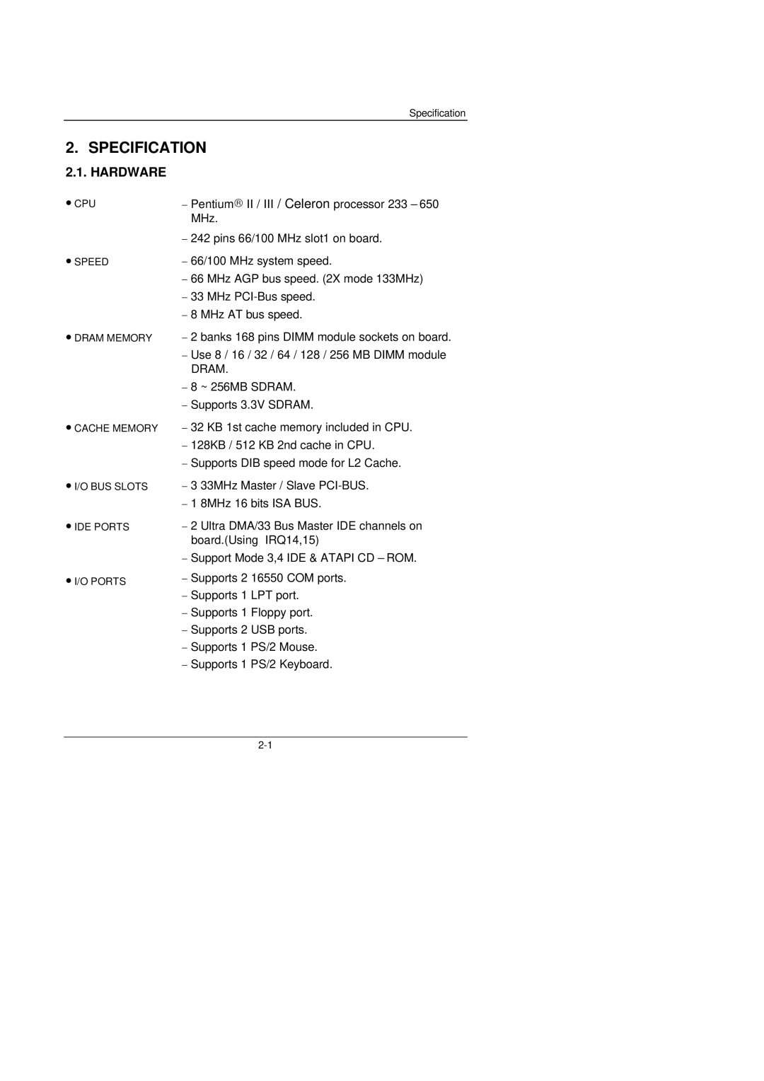 Gigabyte 6ZMM manual Specification, Hardware 