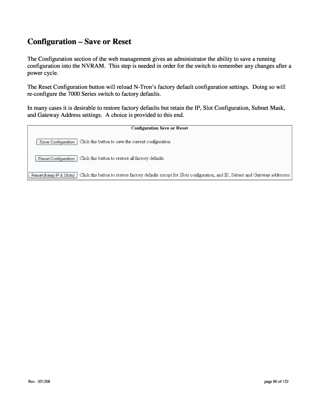 Gigabyte 7014 user manual Configuration - Save or Reset, page 80 of 