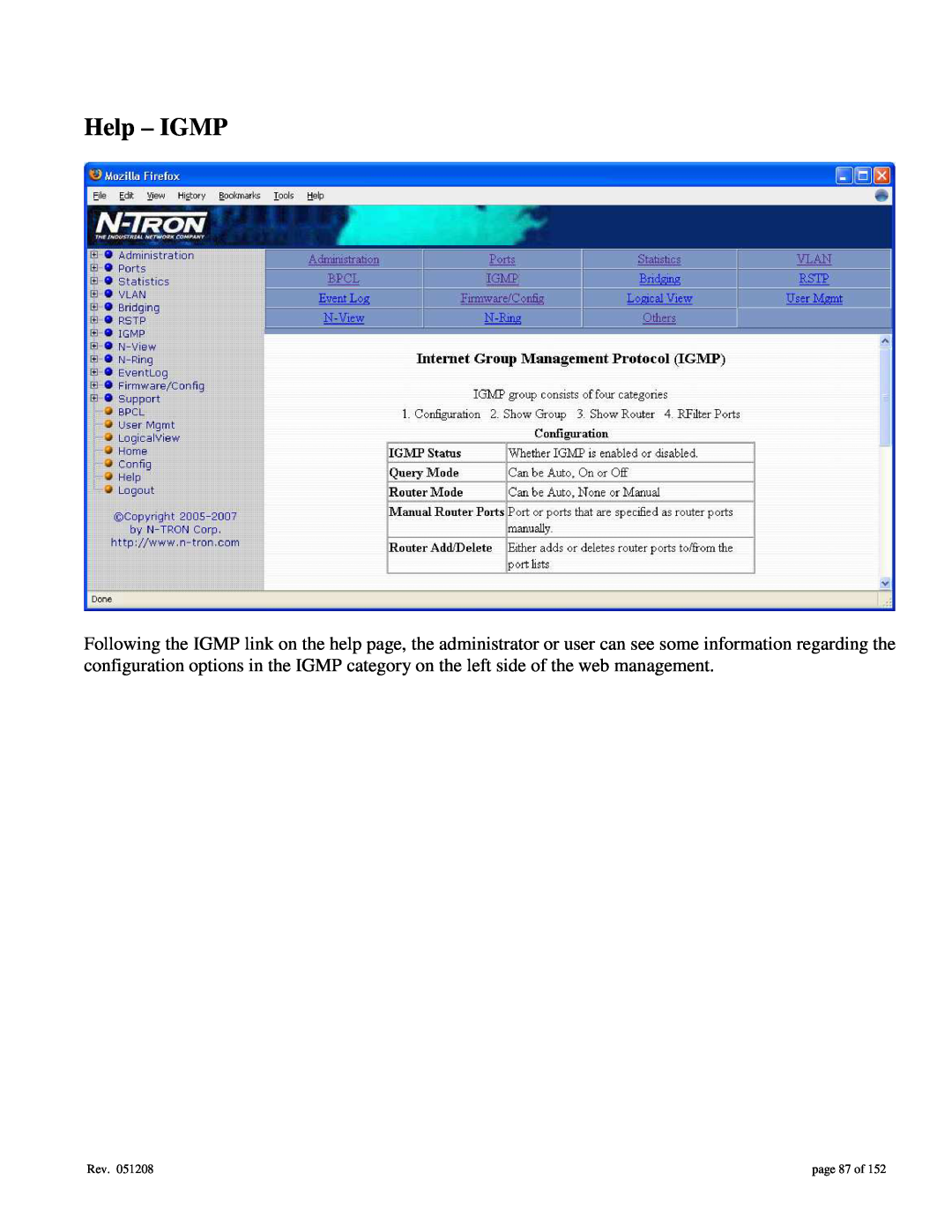 Gigabyte 7014 user manual Help - IGMP, page 87 of 