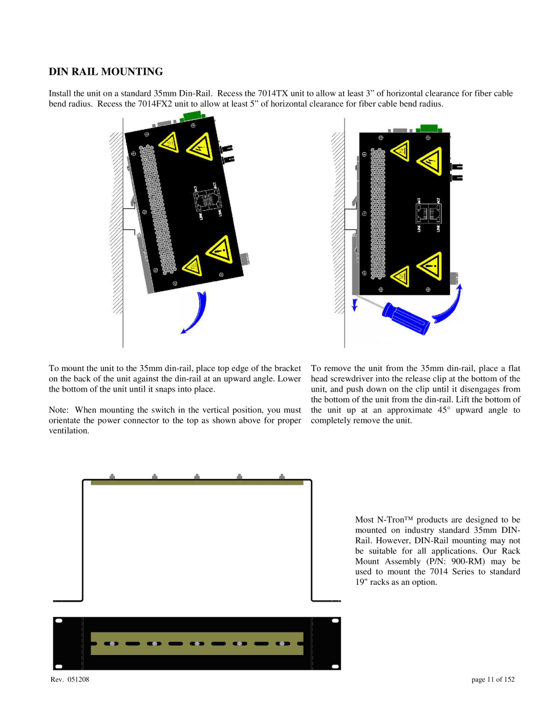 Gigabyte 7014 user manual DIN Rail Mounting 