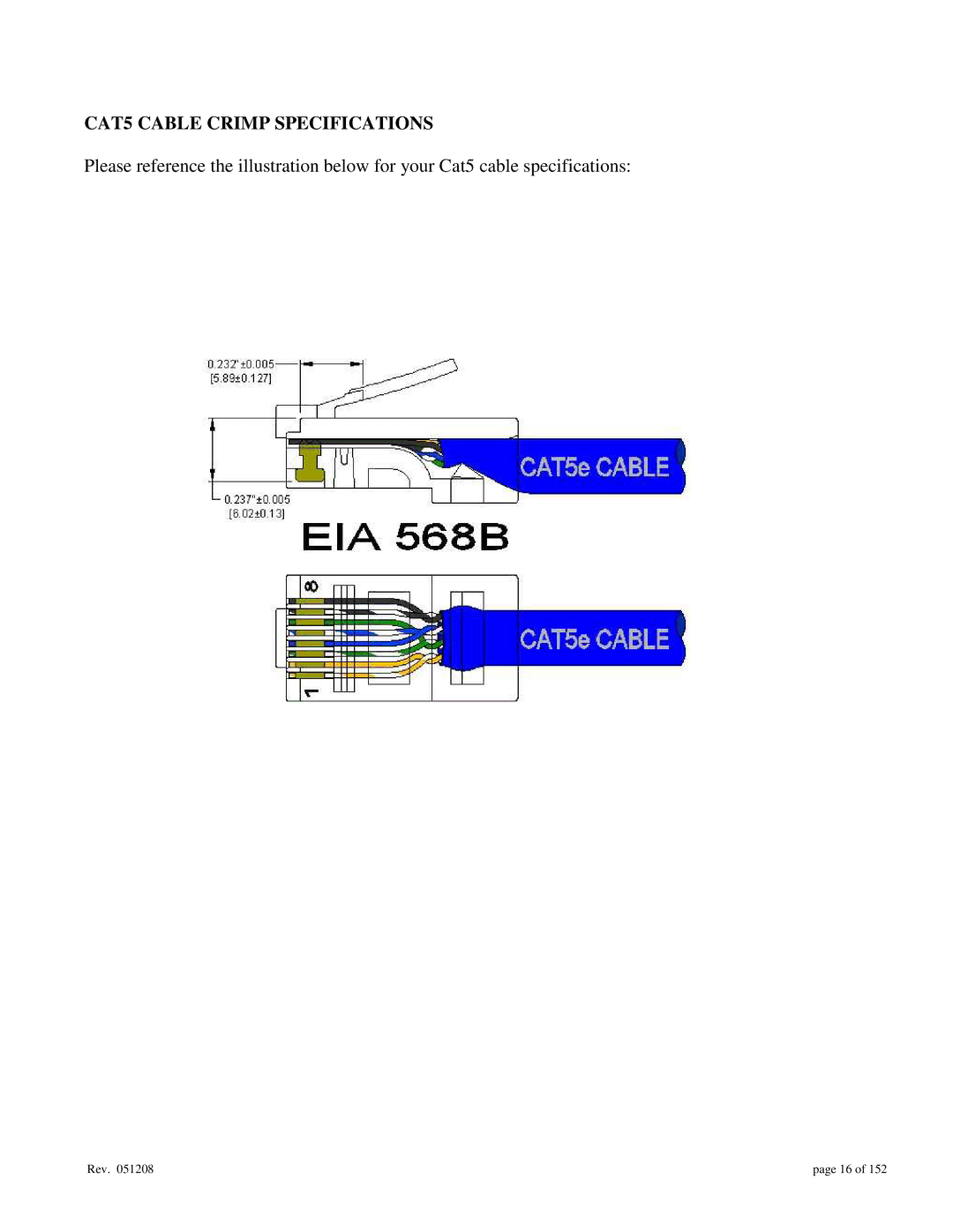 Gigabyte 7014 user manual CAT5 Cable Crimp Specifications 