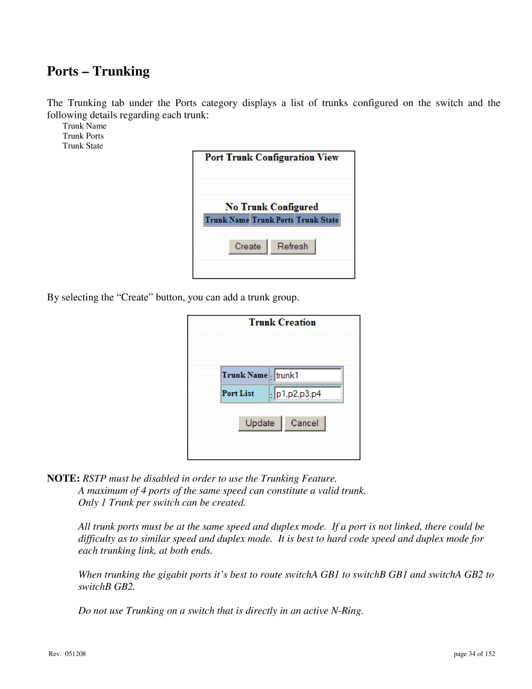 Gigabyte 7014 user manual Ports Trunking 