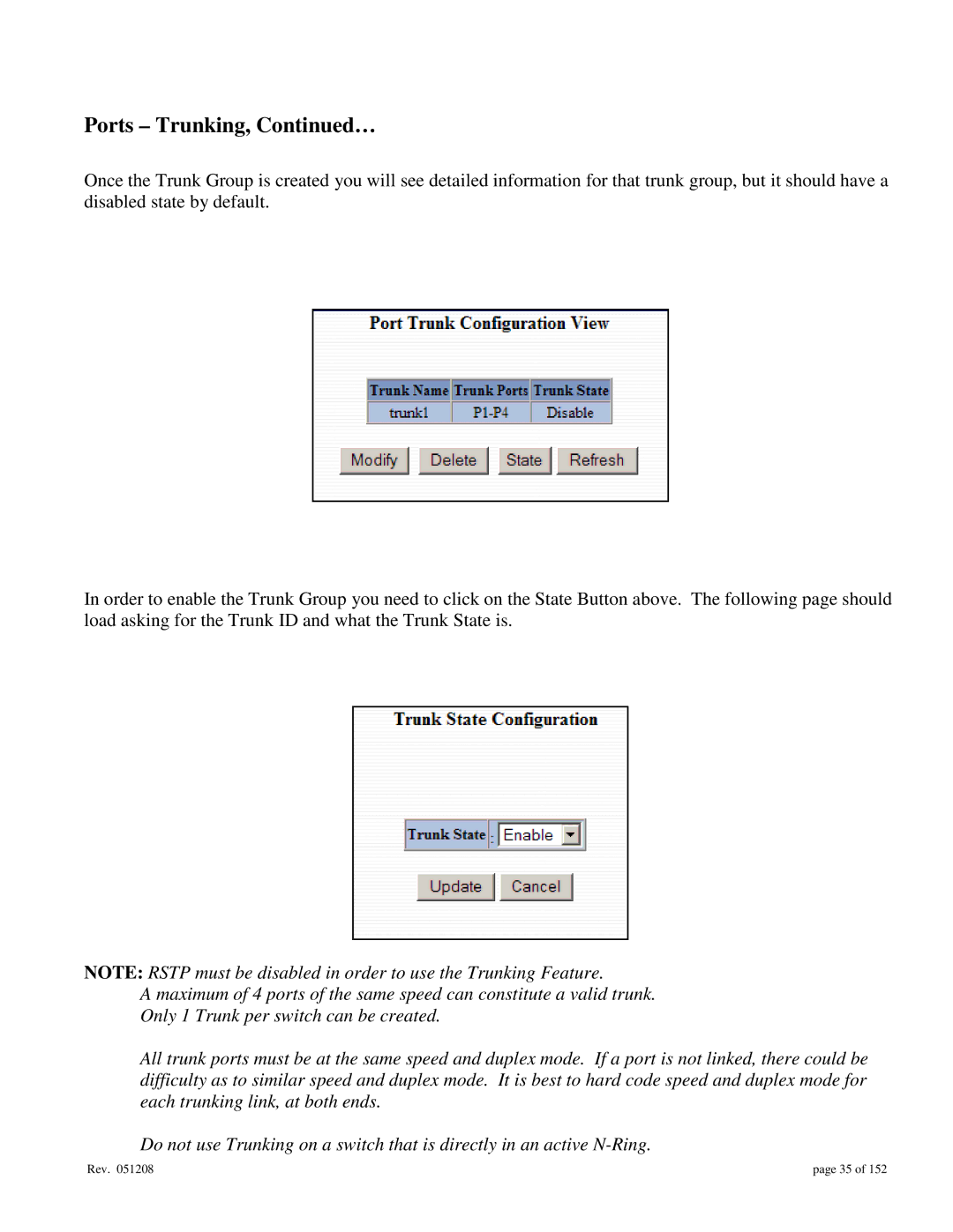 Gigabyte 7014 user manual Ports Trunking, … 