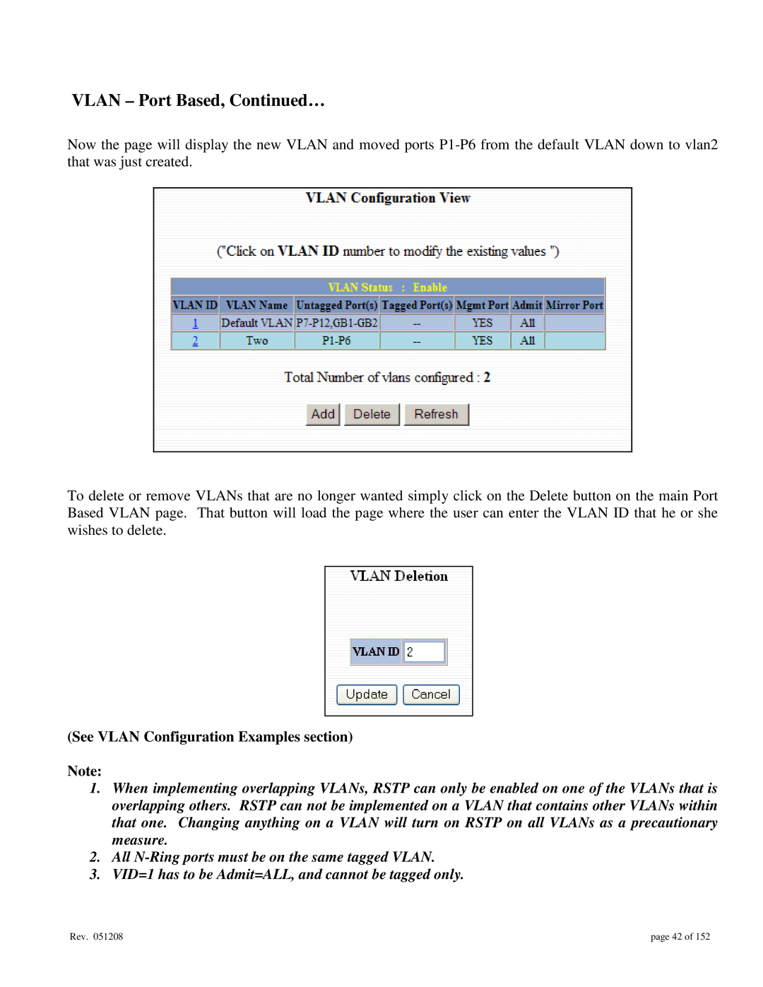 Gigabyte 7014 user manual Vlan Port Based, … 