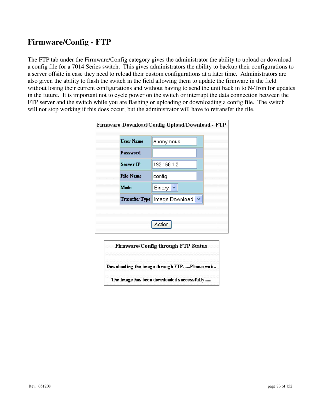 Gigabyte 7014 user manual Firmware/Config FTP 