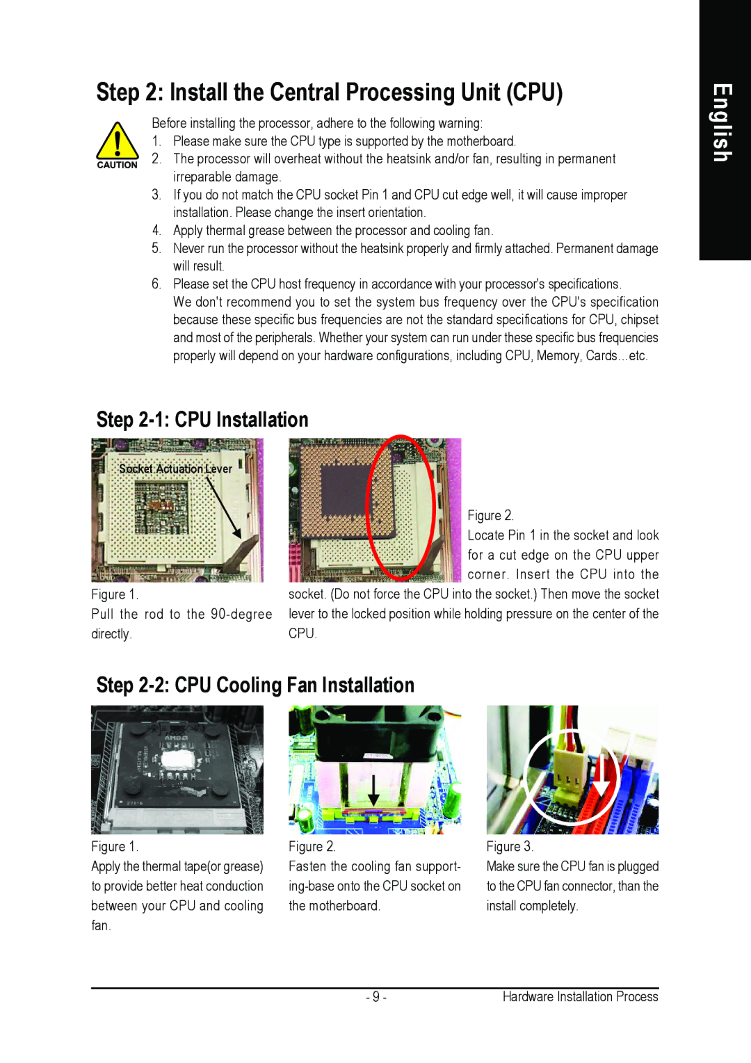 Gigabyte 7VM400M-RZ user manual Install the Central Processing Unit CPU, CPU Installation 