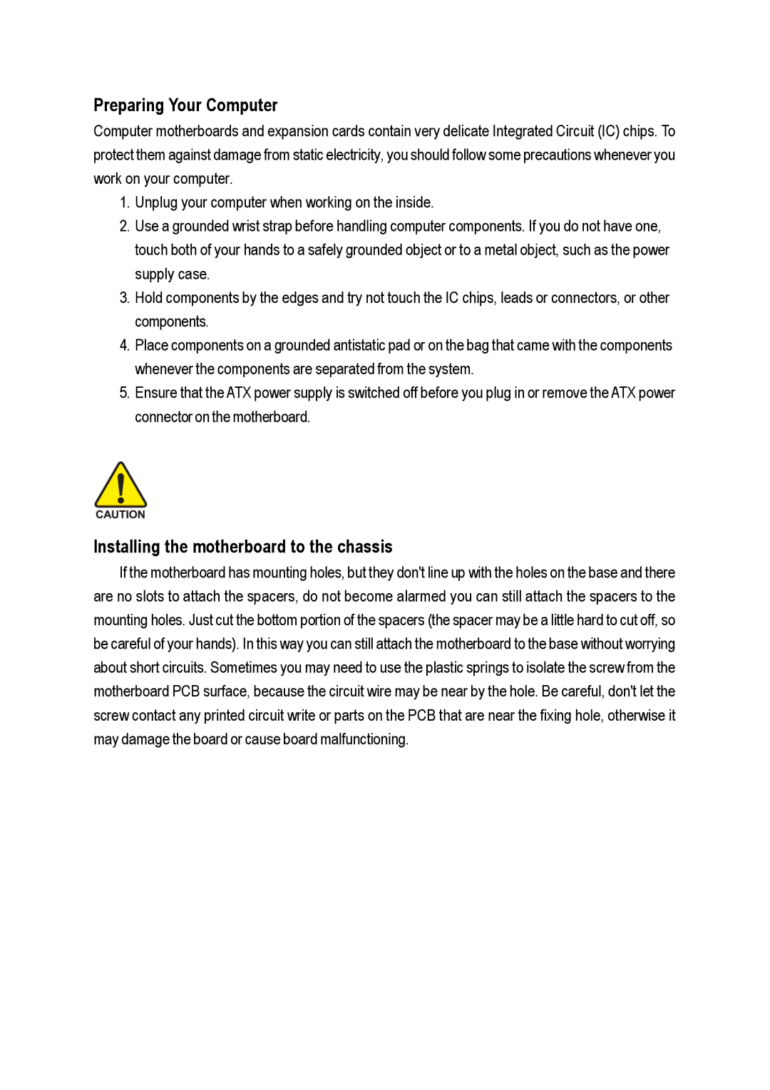 Gigabyte 8S648FX-RZ-C user manual Preparing Your Computer, Installing the motherboard to the chassis 