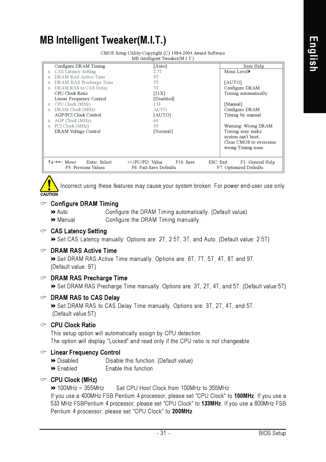 Gigabyte 8S648FXP-RZ-C user manual MB Intelligent TweakerM.I.T 