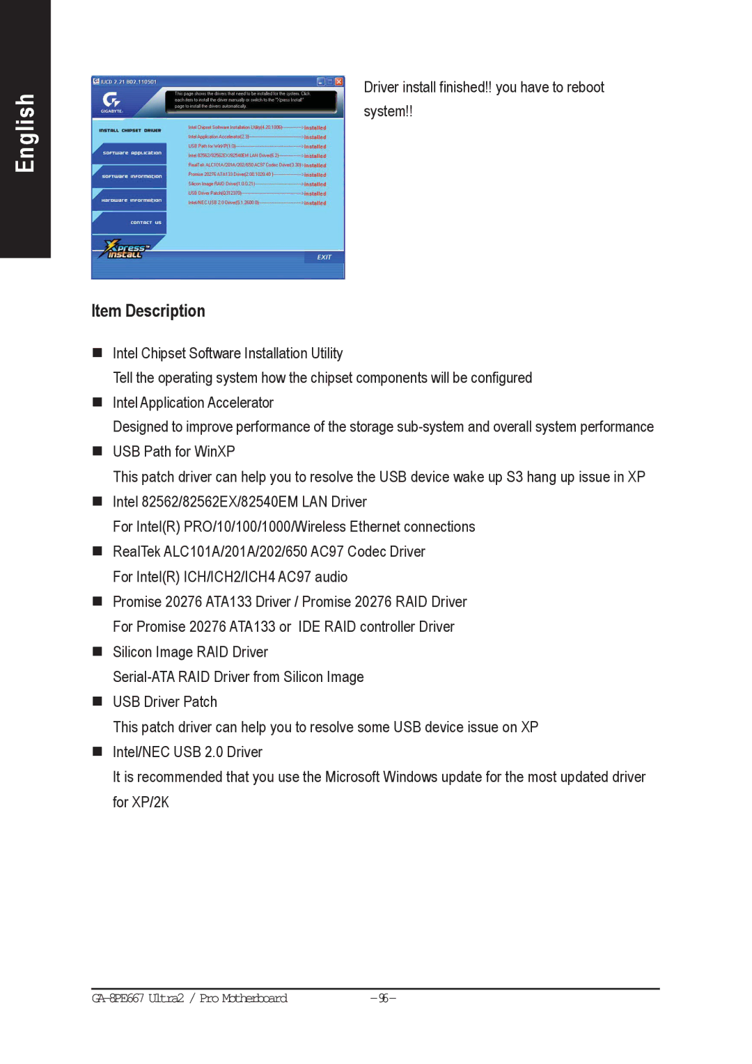 Gigabyte AGP 4X(1.5V) manual Item Description 