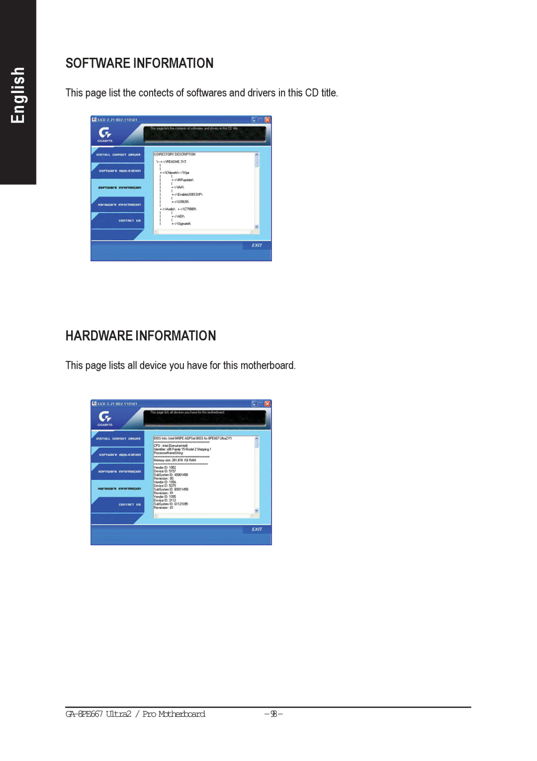 Gigabyte AGP 4X(1.5V) manual Software Information 